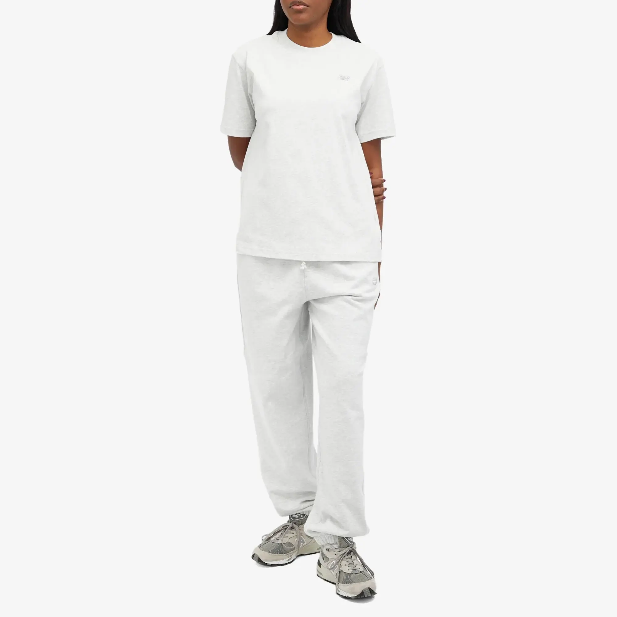 New Balance Women's Athletics Jersey T-Shirt in Grey Cotton Jersey
