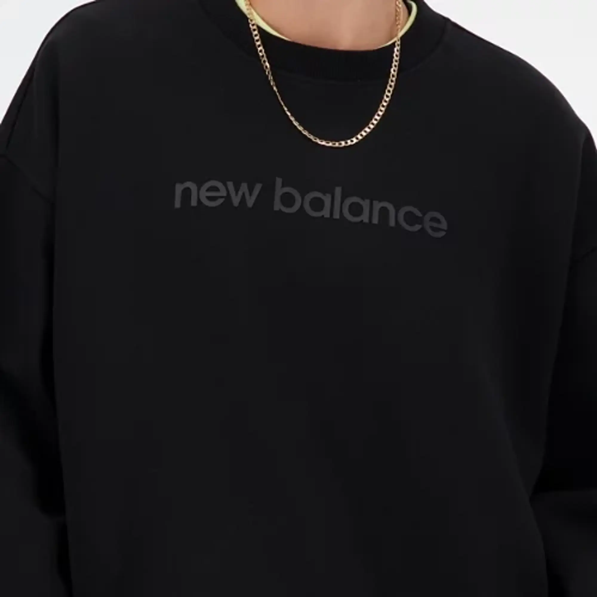 New Balance Women's Hyper Density Double Knit Crew in Black Poly Fleece