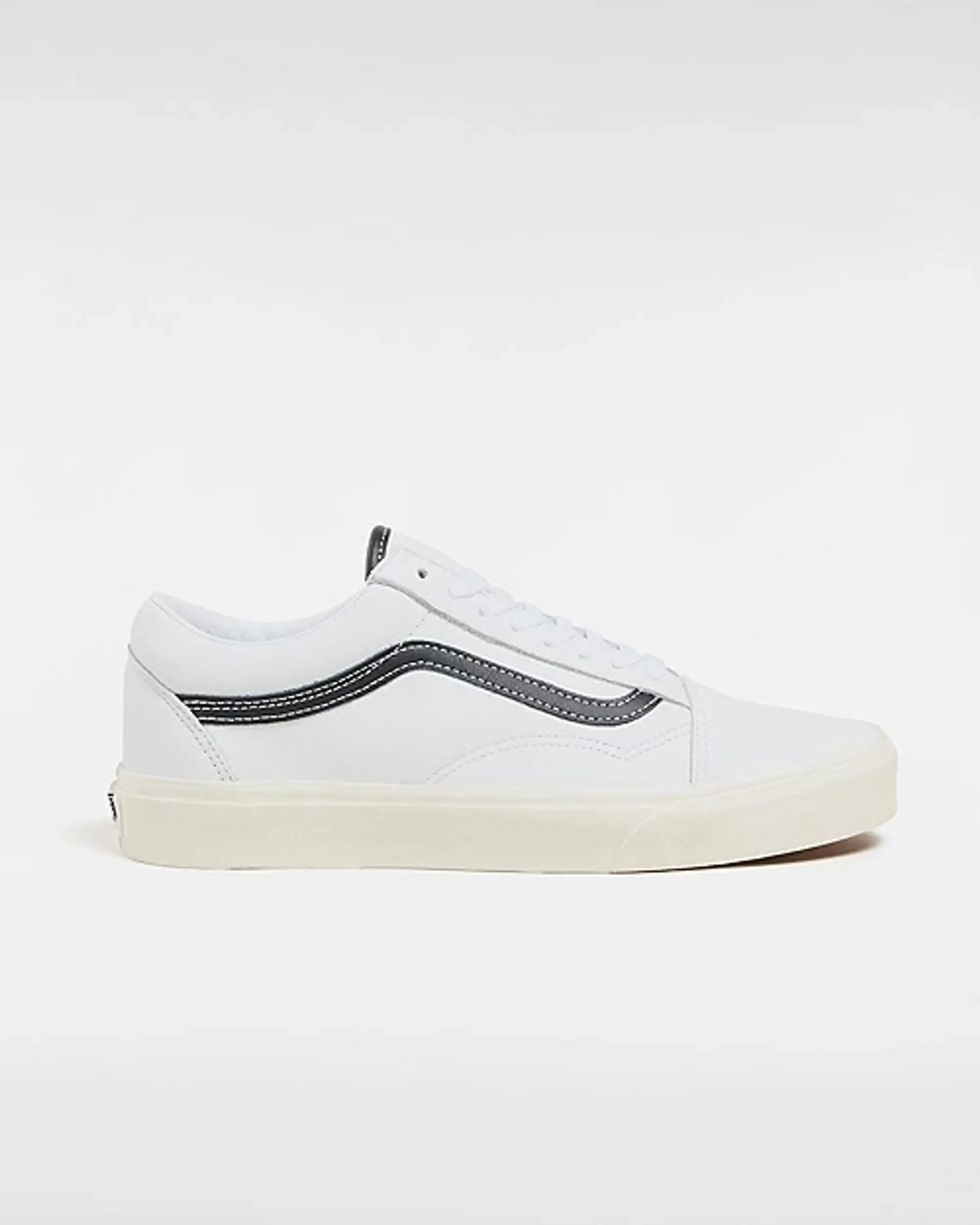 Vans Old Skool Shoes (Leather White/Black) Unisex White