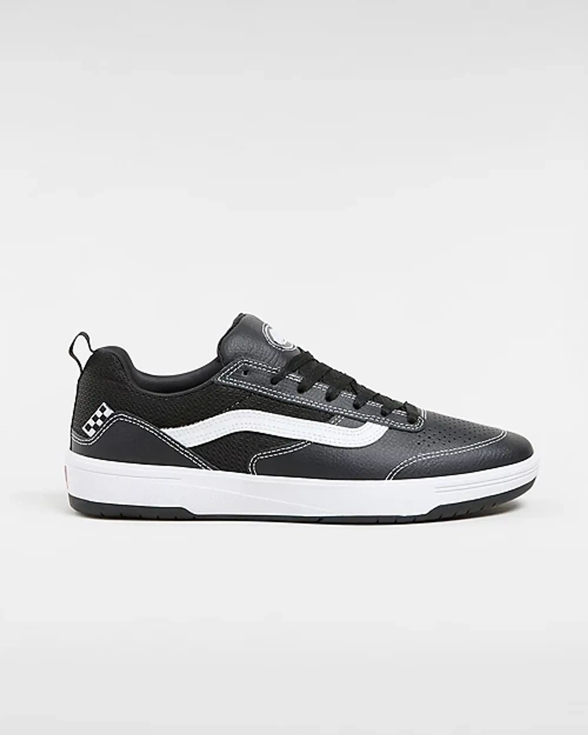 Vans Zahba Leather Shoes (Leather Black/White) Unisex Black