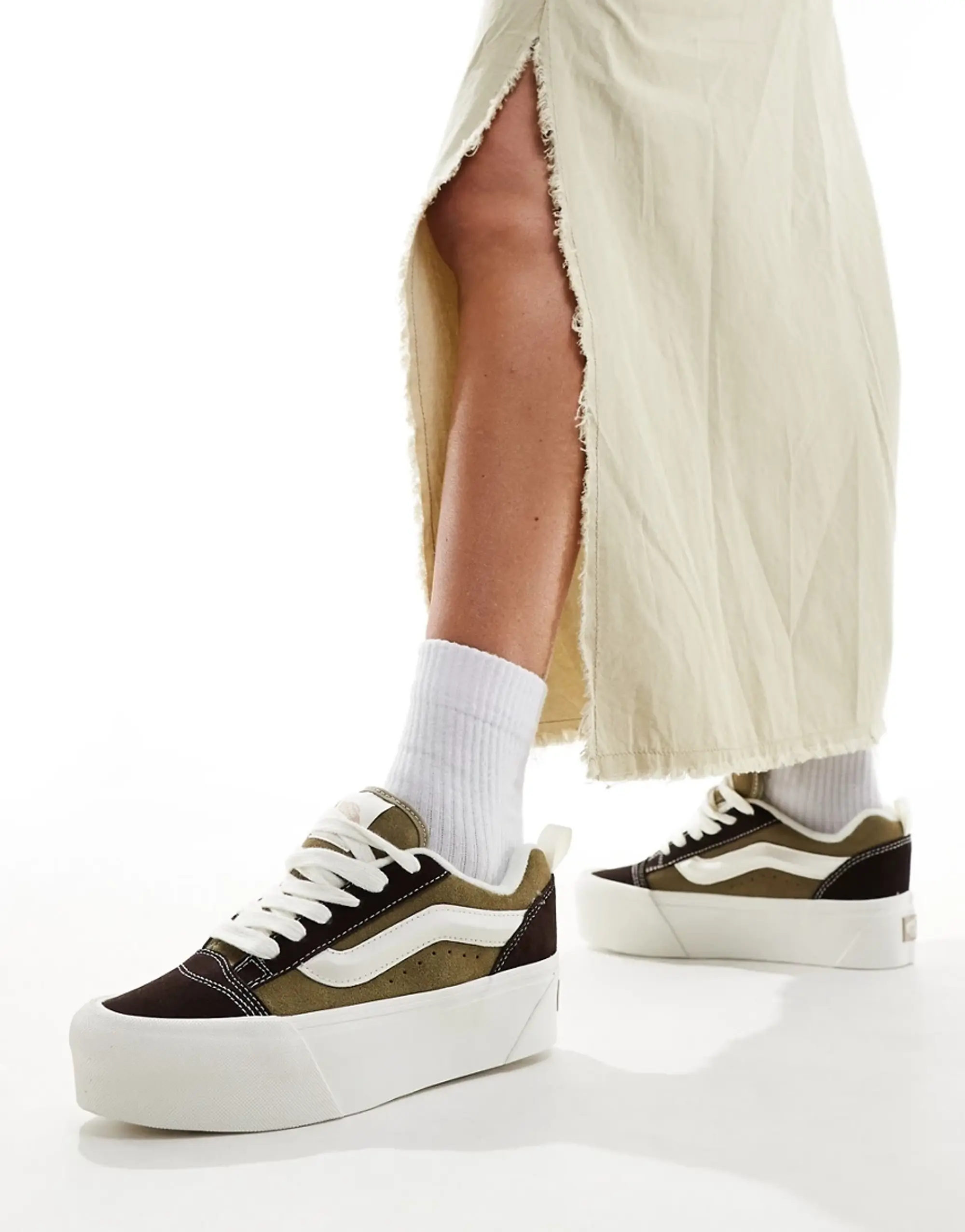 Vans Knu Stack Trainers In Green And Black