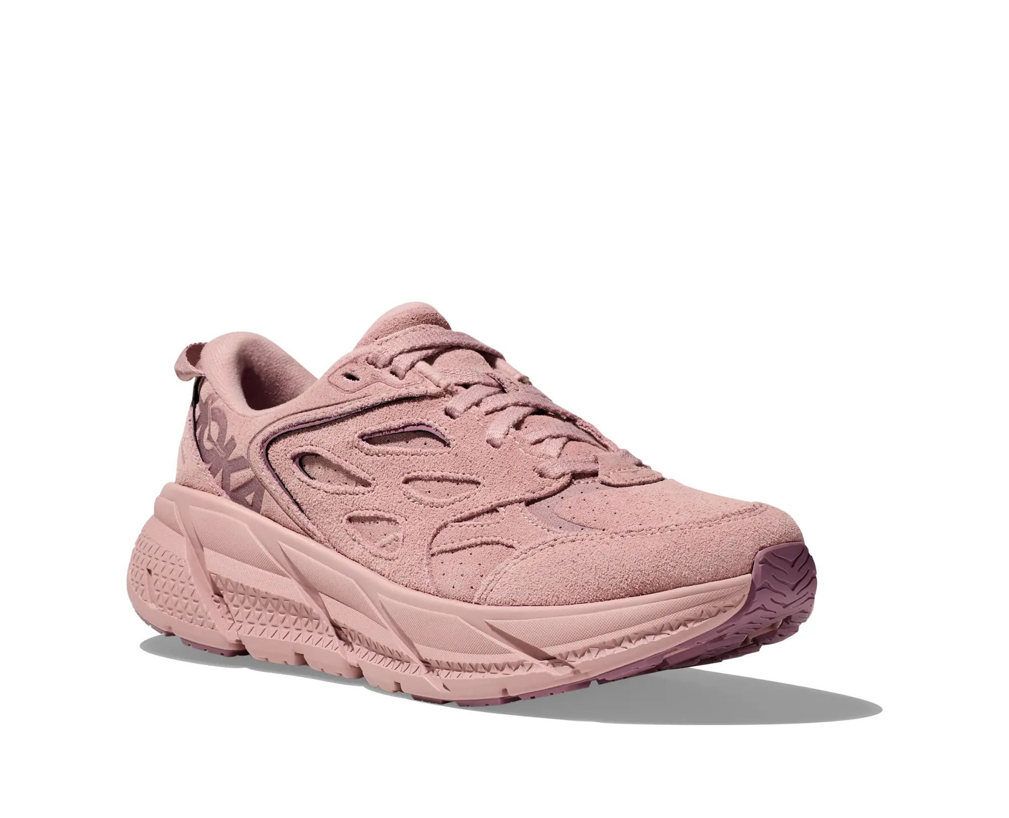 Hoka One One HOKA Clifton L Suede Walking Shoes in Pale Mauve