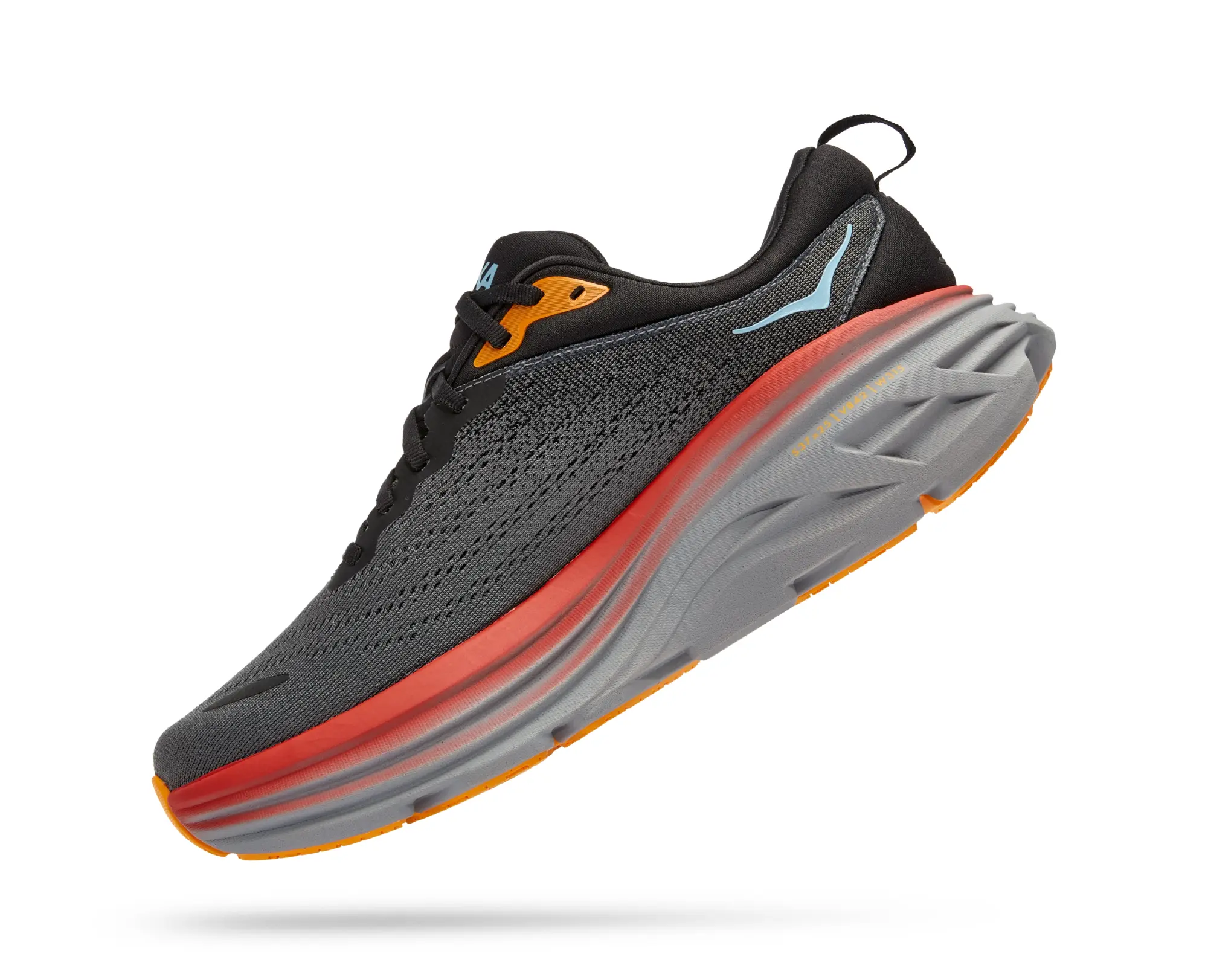 Hoka One One HOKA Men's Bondi 8 Road Running Shoes in Anthracite/Castlerock