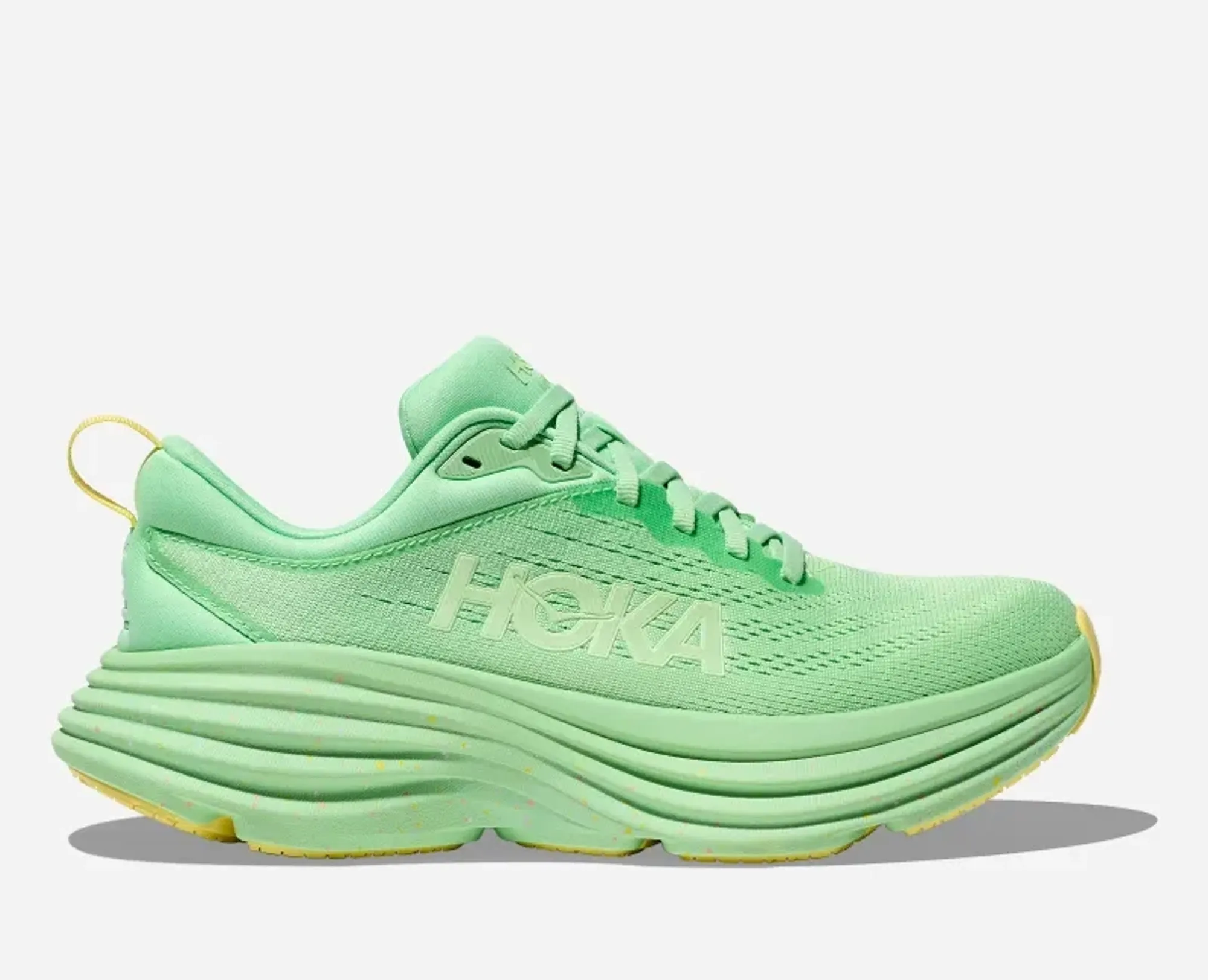 Hoka One One HOKA Men's Bondi 8 Road Running Shoes in Lime Glow/Lemonade