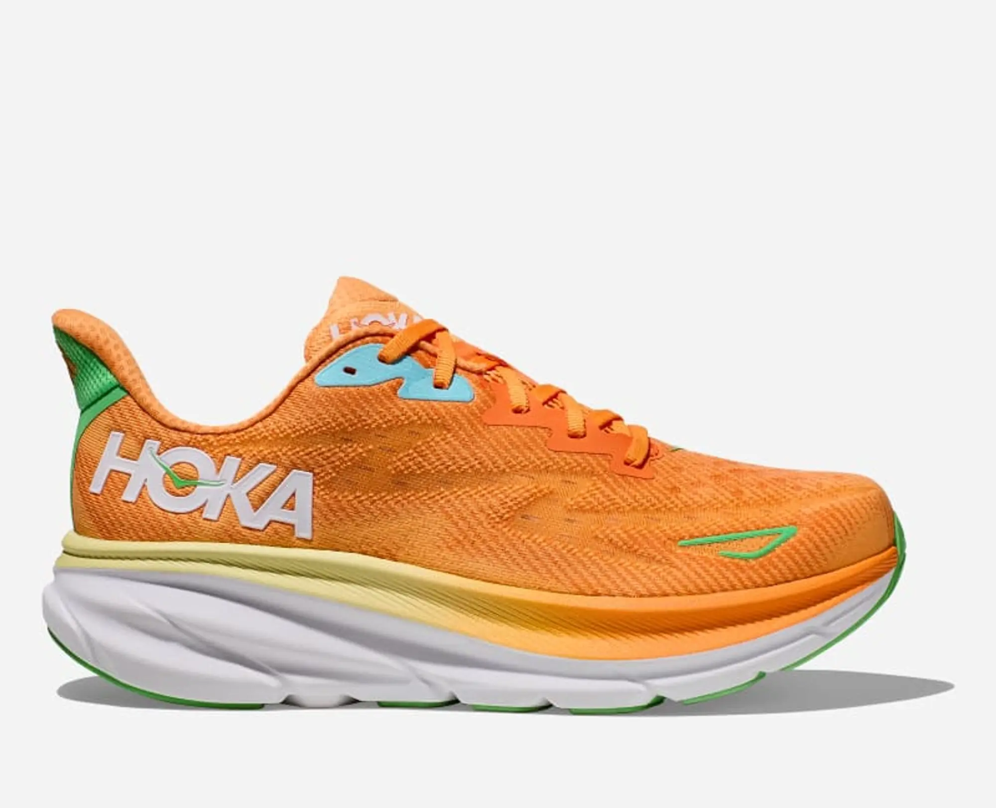 Hoka One One HOKA Men's Clifton 9 Road Running Shoes in Solar Flare/Sherbet