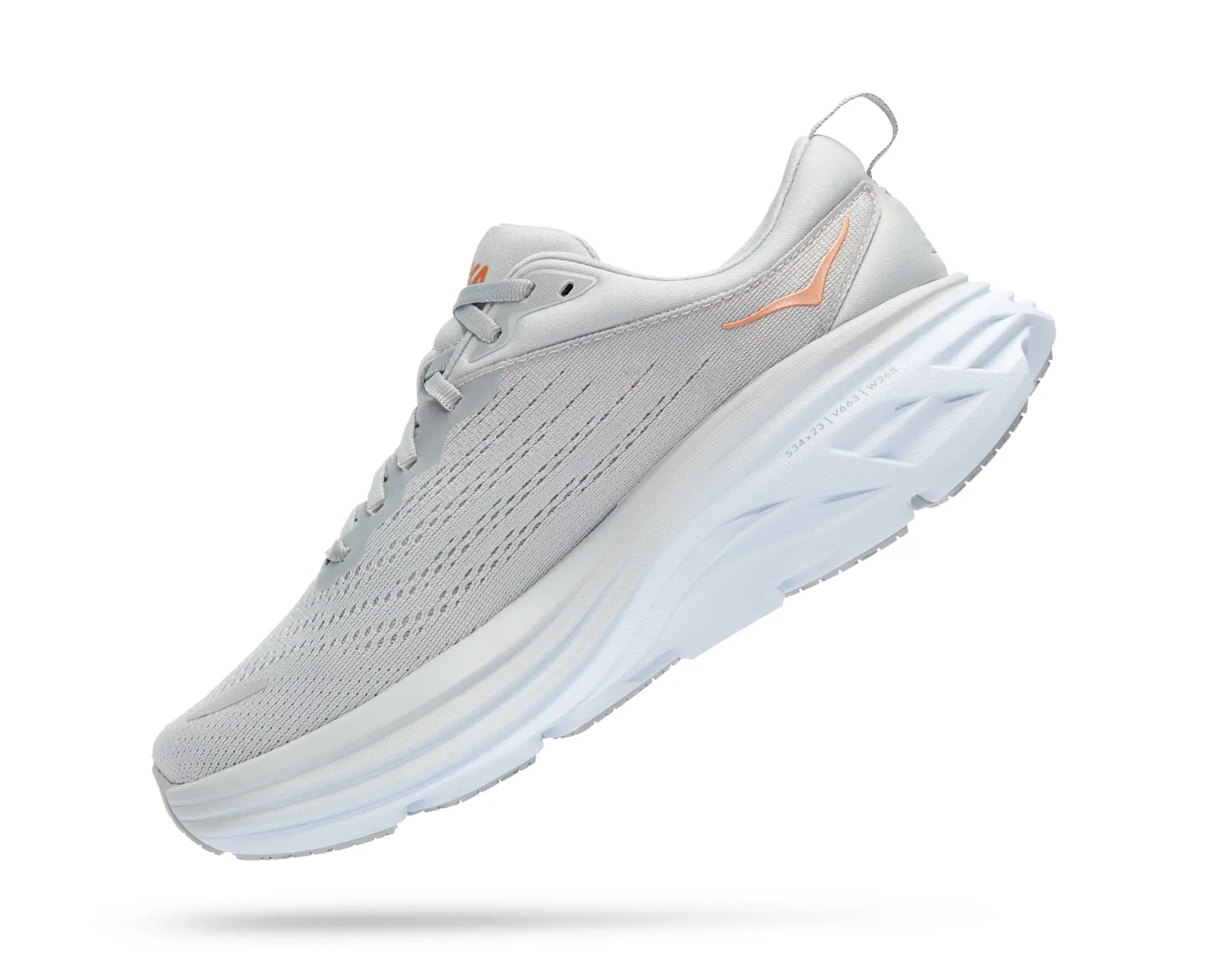 Hoka One One HOKA Women's Bondi 8 Road Running Shoes in Harbor Mist/Lunar Rock