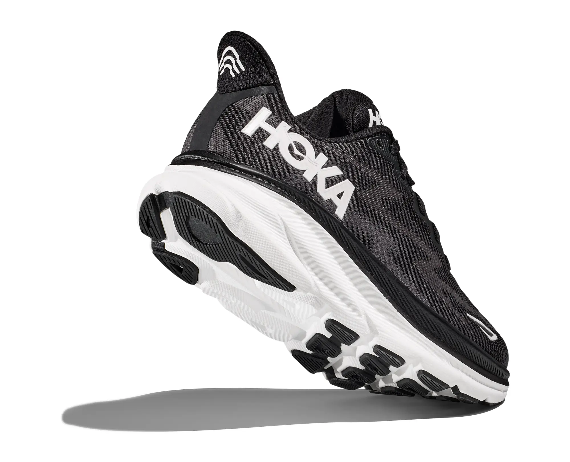 Hoka One One HOKA Men's Clifton 9 Road Running Shoes in Black/White