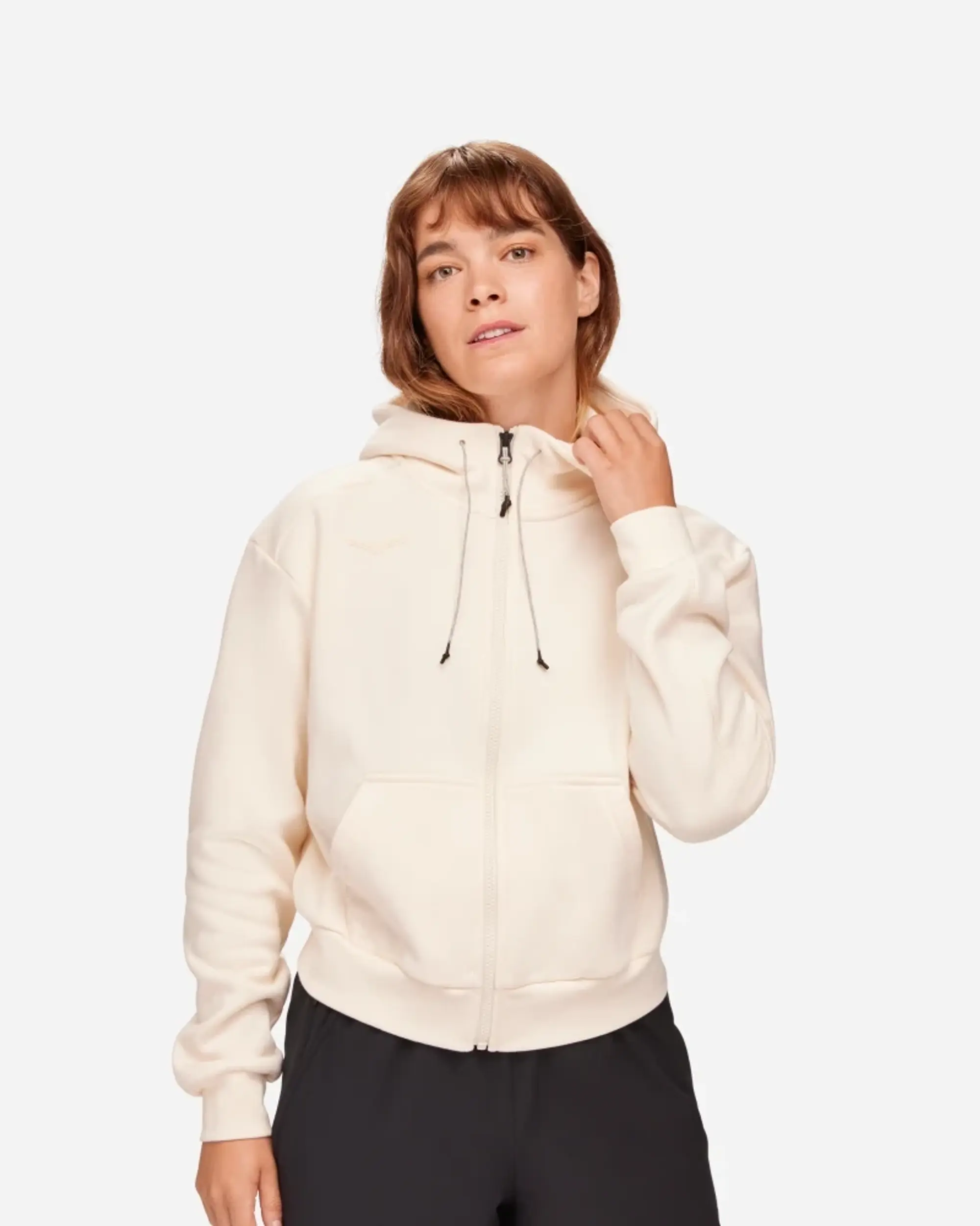 Hoka One One Women's HOKA Essential Full-Zip Hoodie in Eggnog
