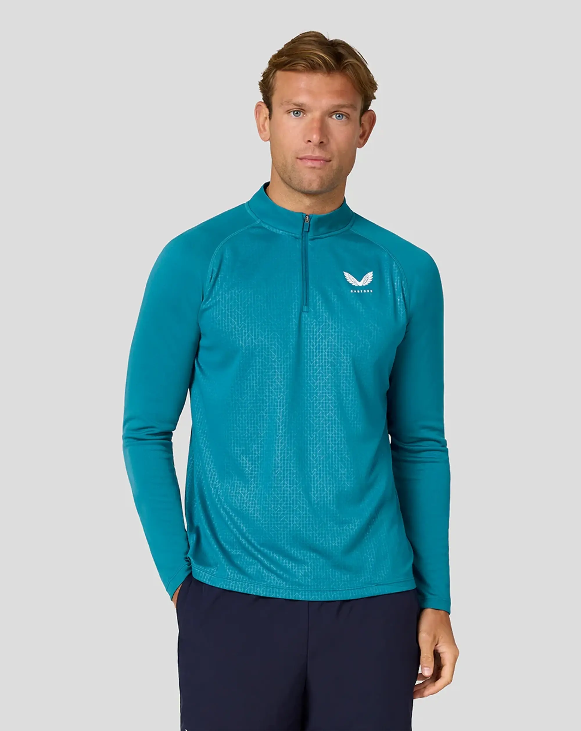 Castore Men’s Adapt Print 1/4 Zip Top - Dark Aqua