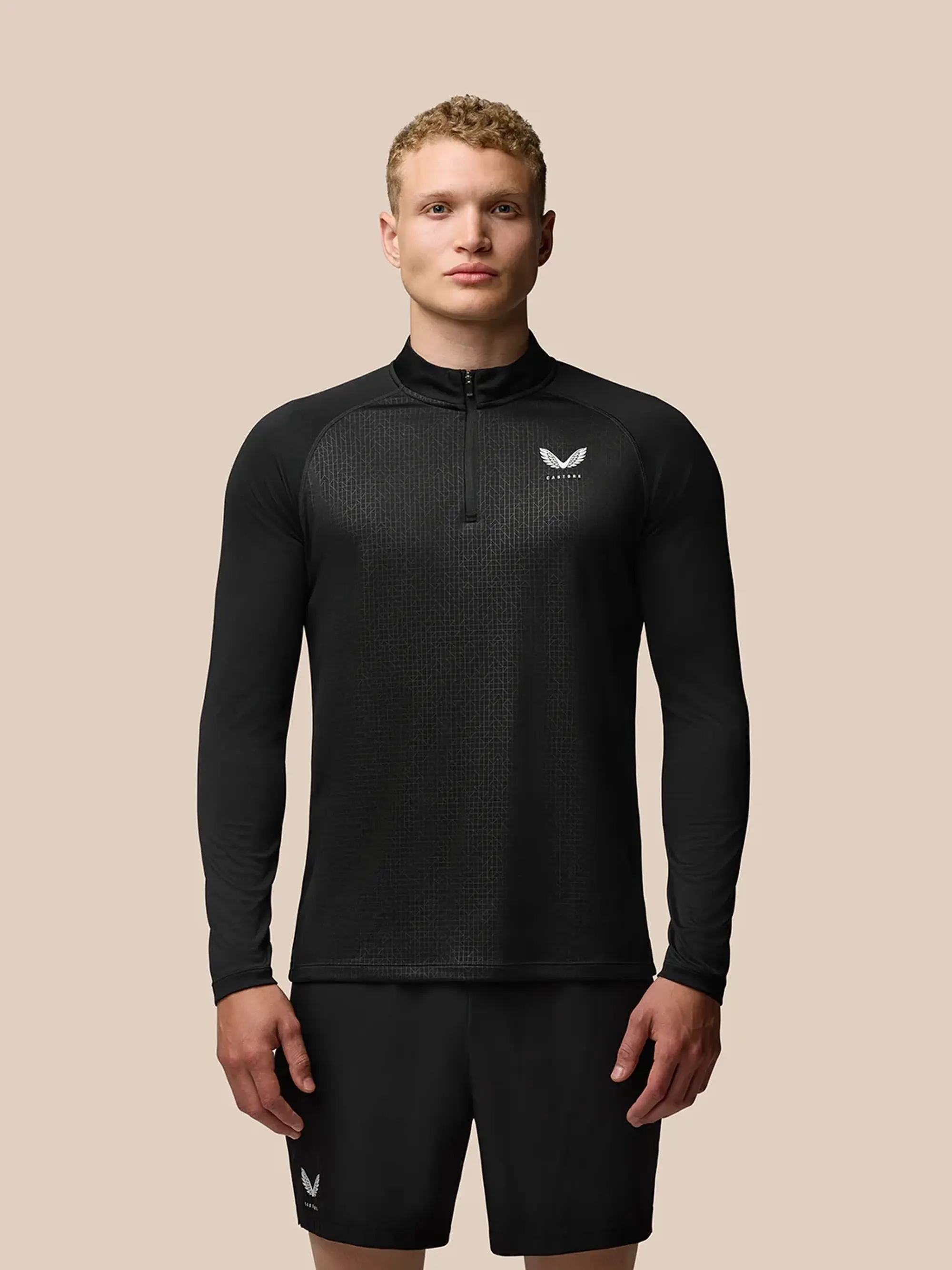 Castore Men’s Adapt Print 1/4 Zip Top - Dark Aqua