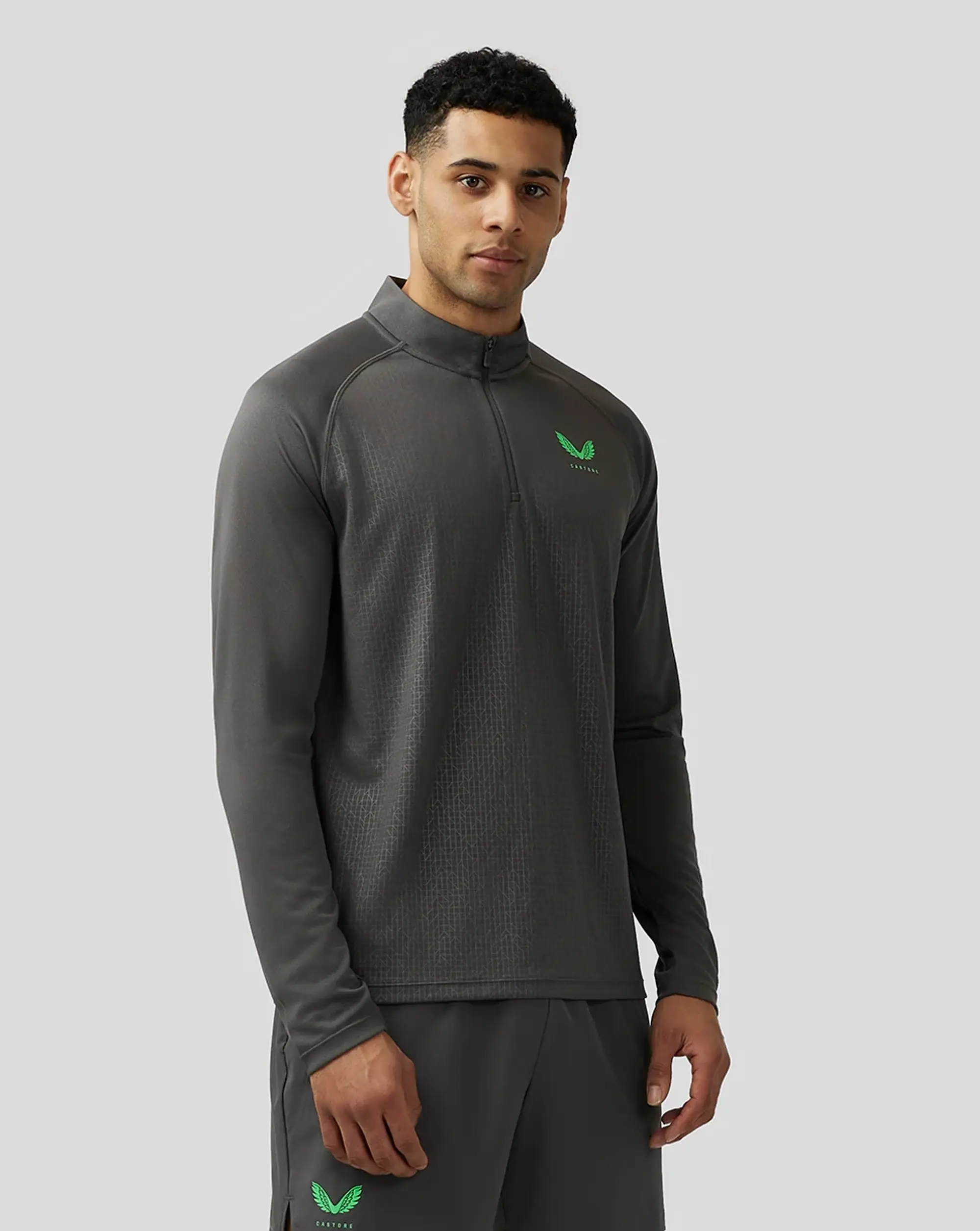 Castore Men’s Adapt Print 1/4 Zip Top - Dark Aqua