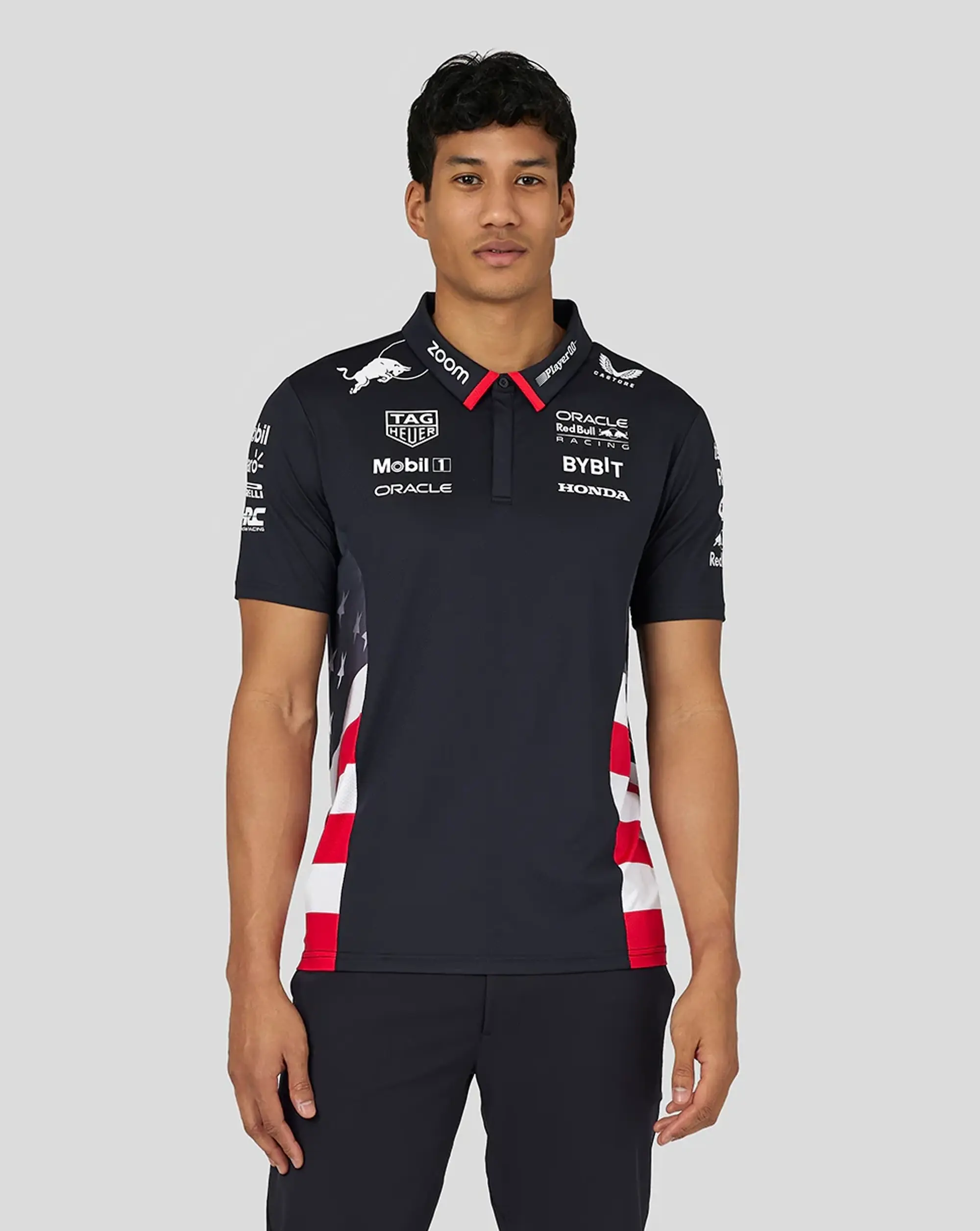 Castore Oracle Red Bull Racing Men's Official Teamline America Race Team Polo - Night Sky