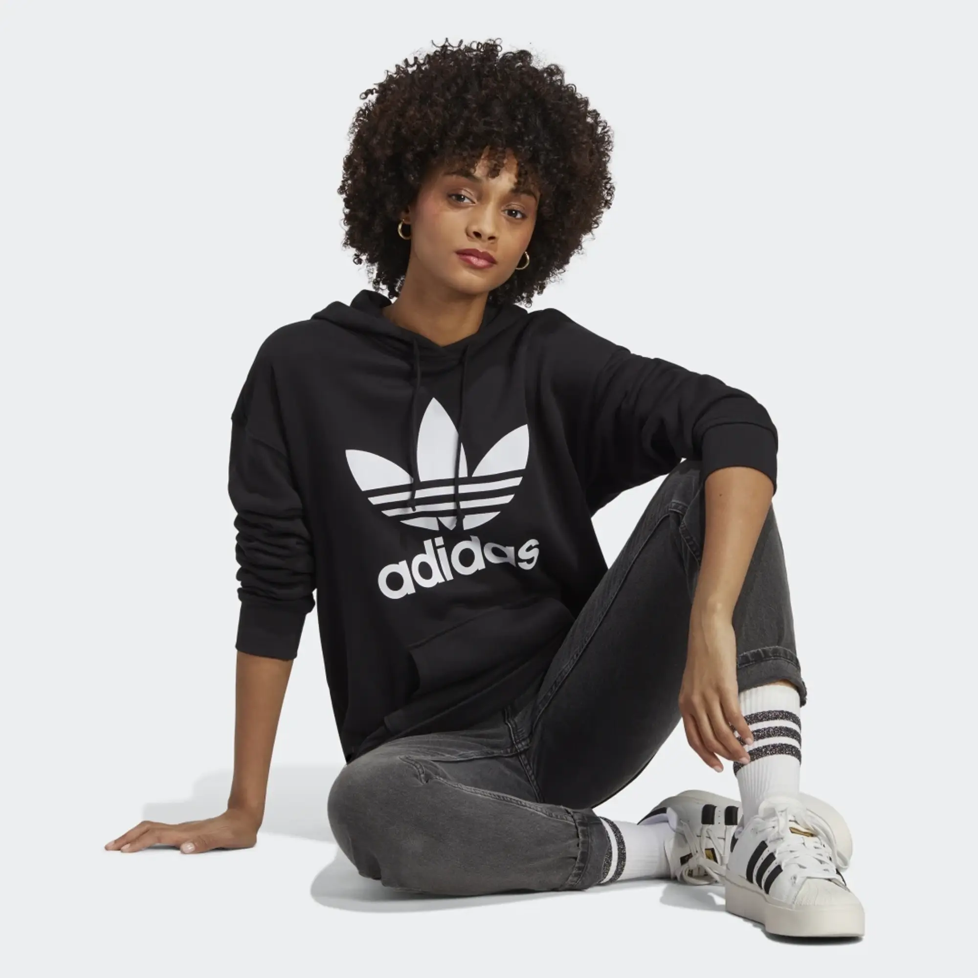 adidas Originals Sweatshirt Adidas Trefoil Hoodie Black/ White Xl/48