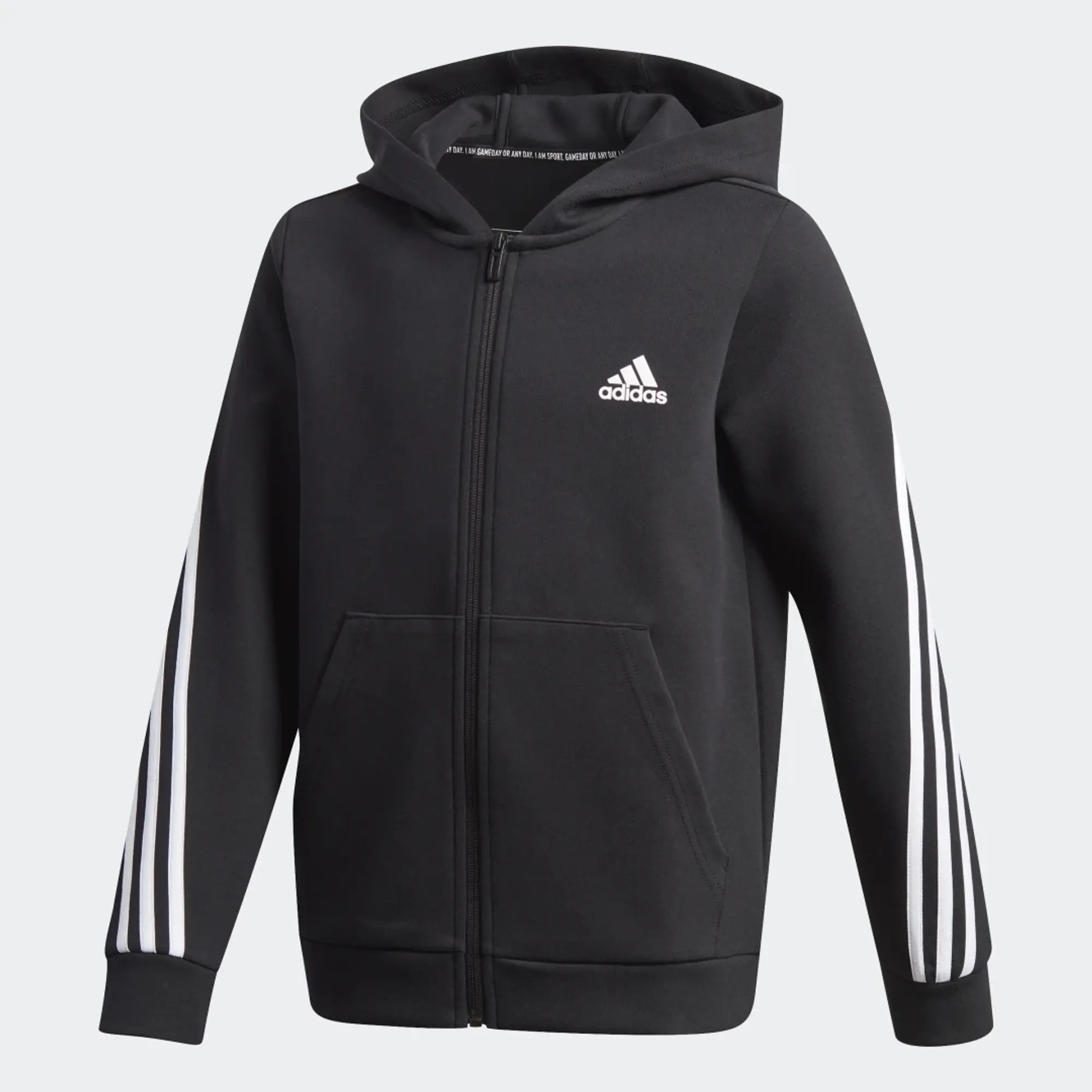 adidas Juniors 3-Stripes Doubleknit Full-Zip Hoodie