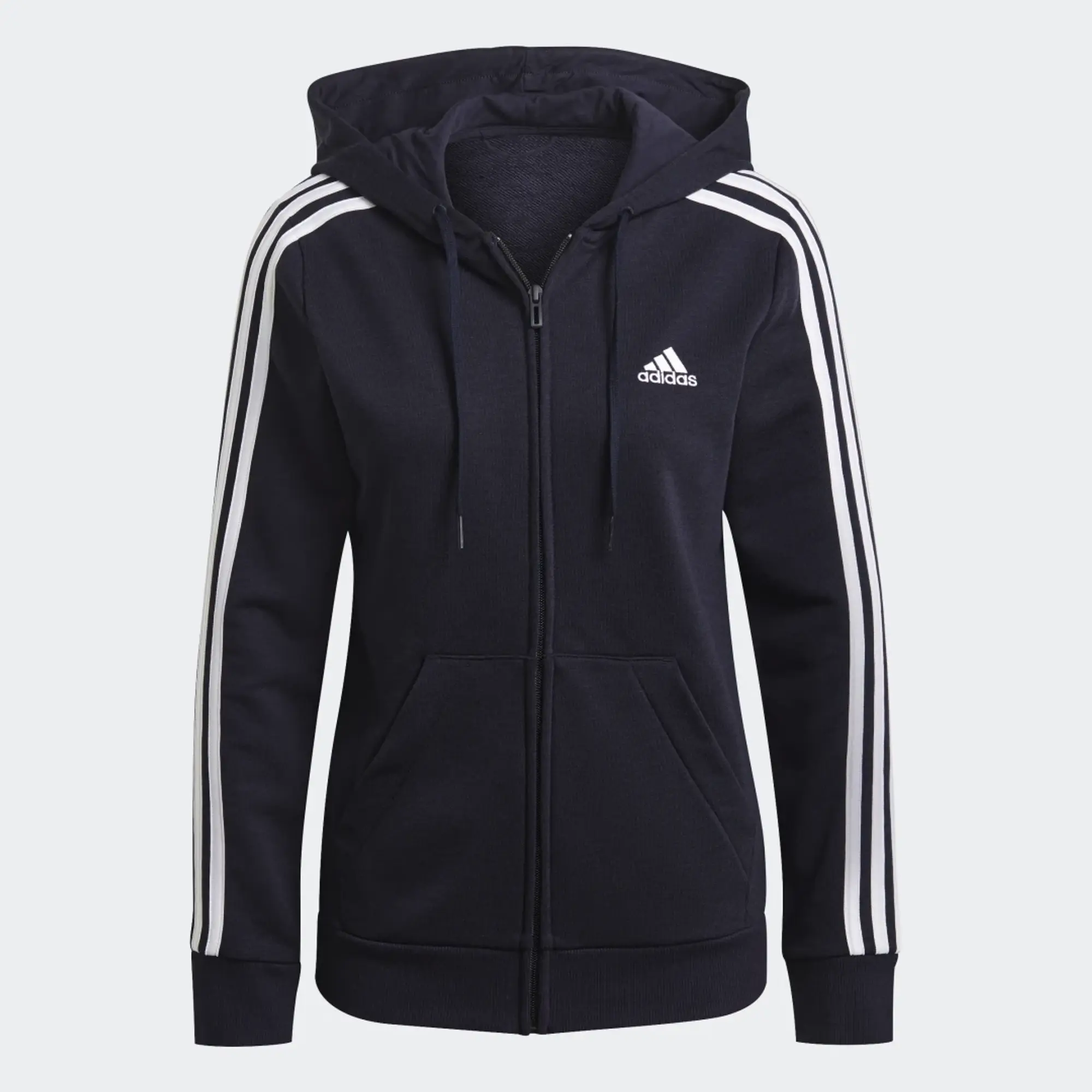 adidas Essentials French Terry 3-Stripes Full-Zip Hoodie