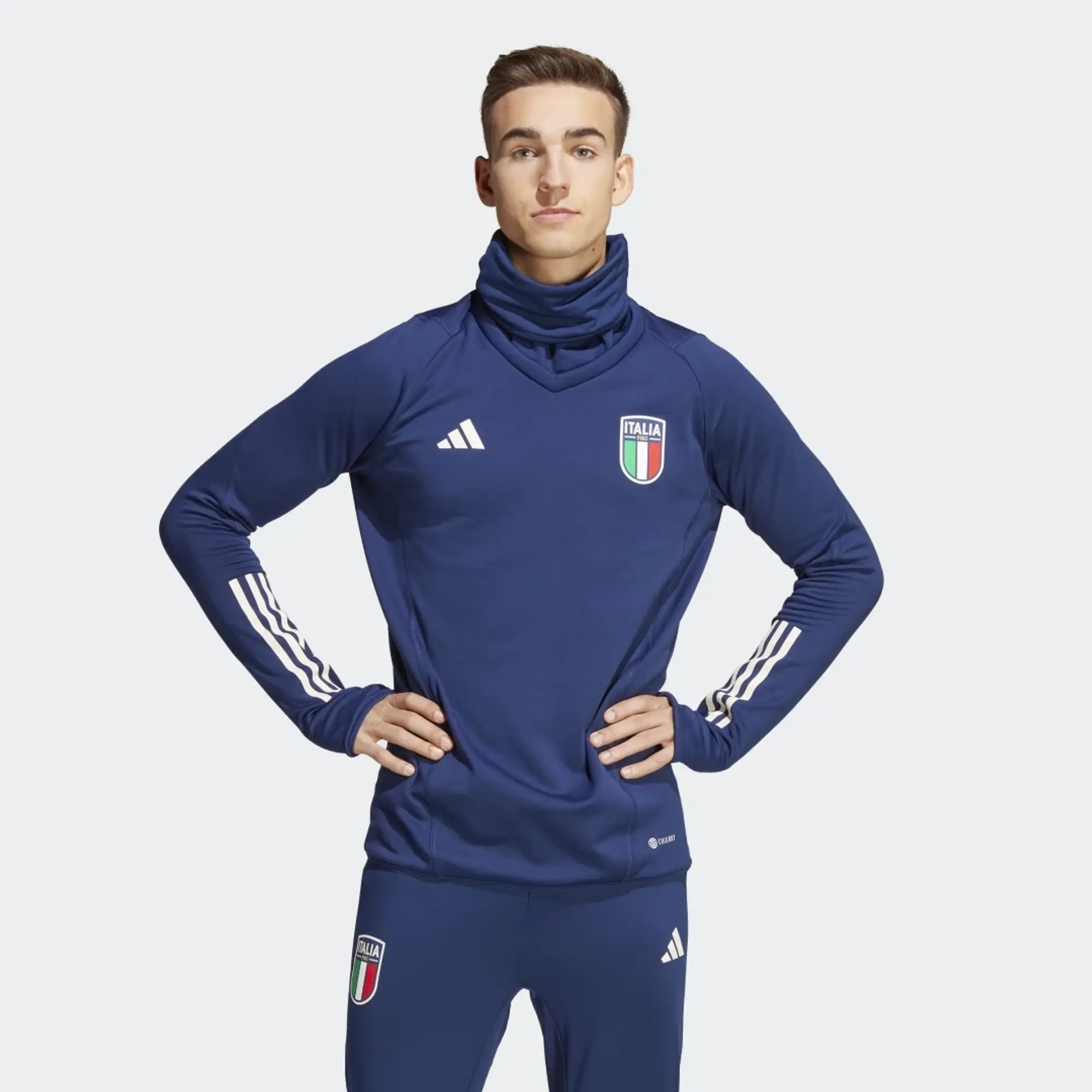 Italy Pro Tiro Warm Top (Dark Blue) 2023-2024 Men's Polyester Made By: Adidas