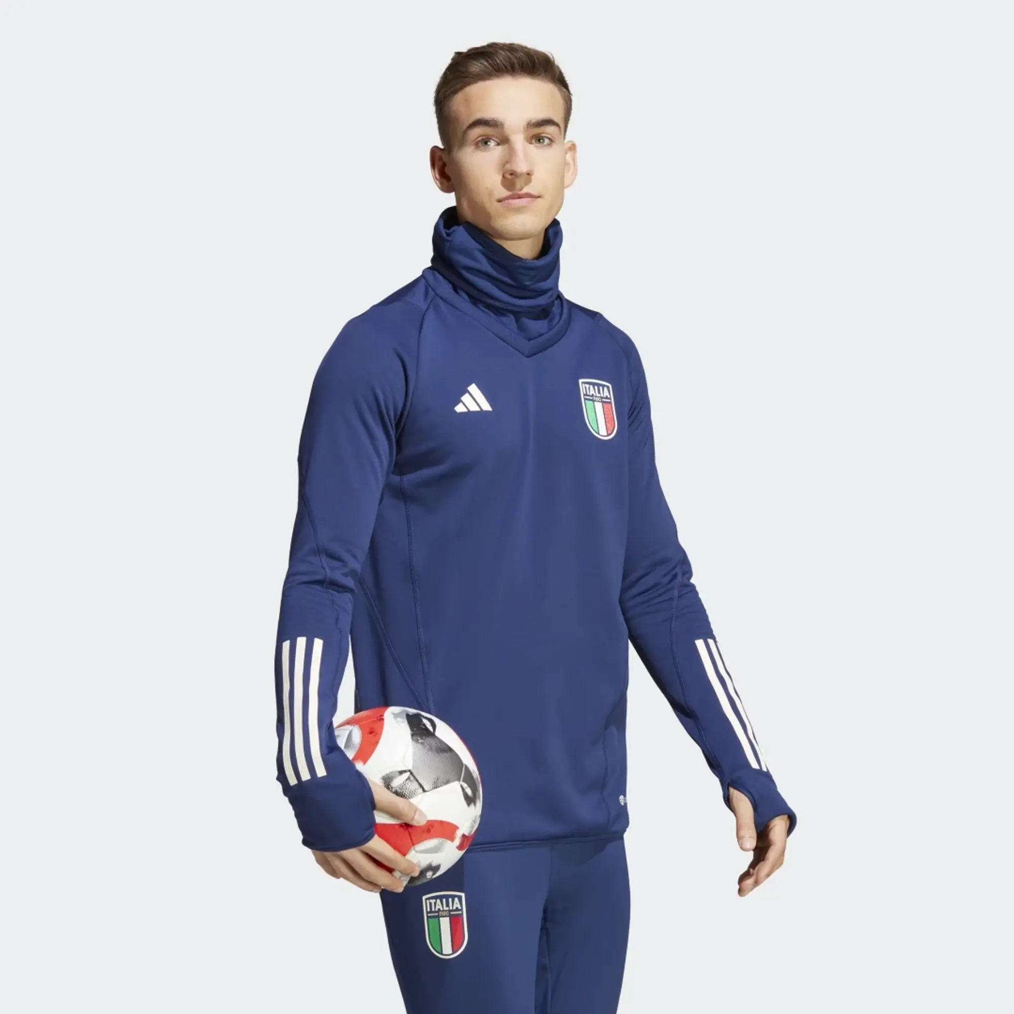 Italy Pro Tiro Warm Top (Dark Blue) 2023-2024 Men's Polyester Made By: Adidas