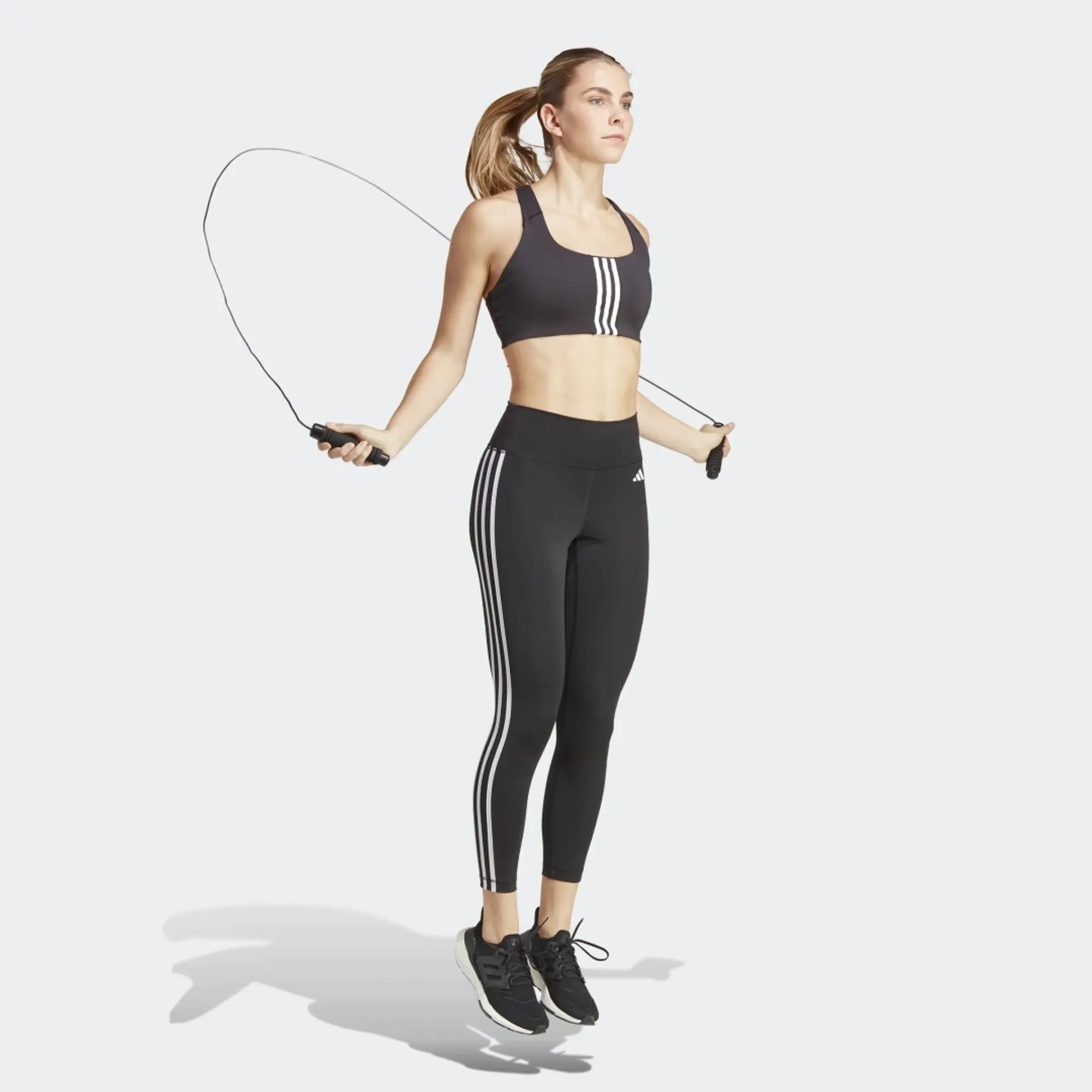 adidas Train Essentials 3 Stripes High Waisted 7/8 Leggings, Black