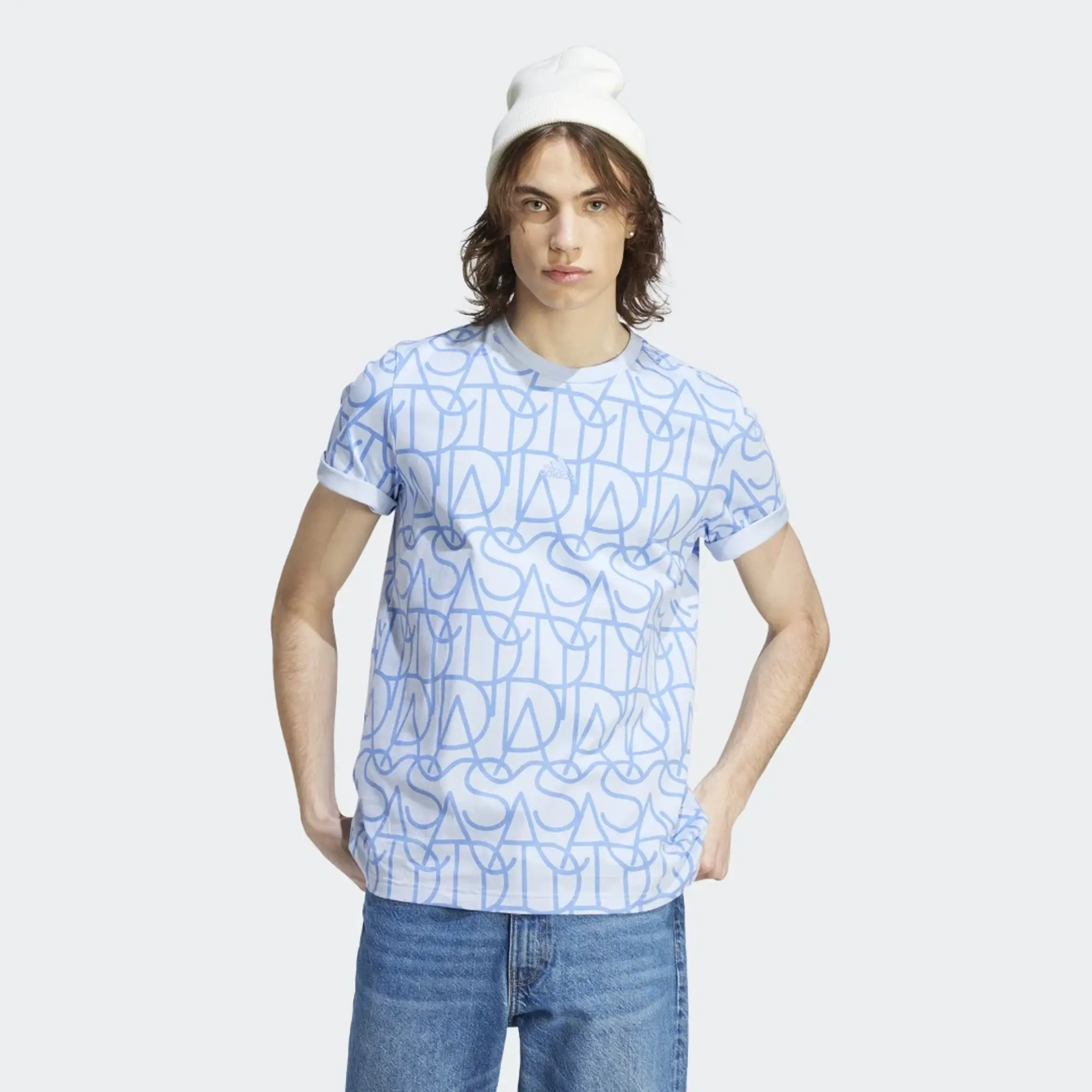 adidas Mens Script Print T-Shirt