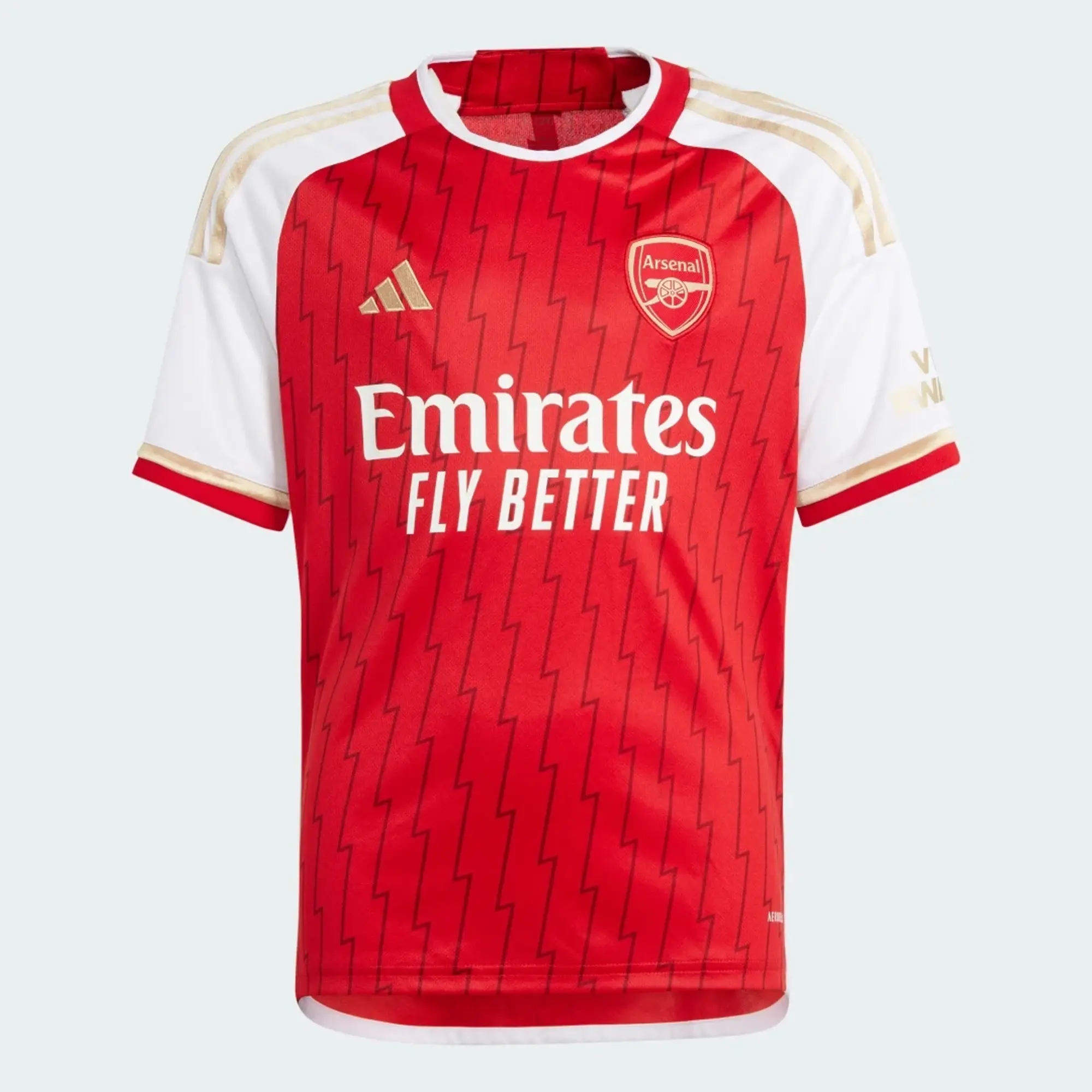 adidas Arsenal 23 24 Kids Home Shirt Better Scarlett White