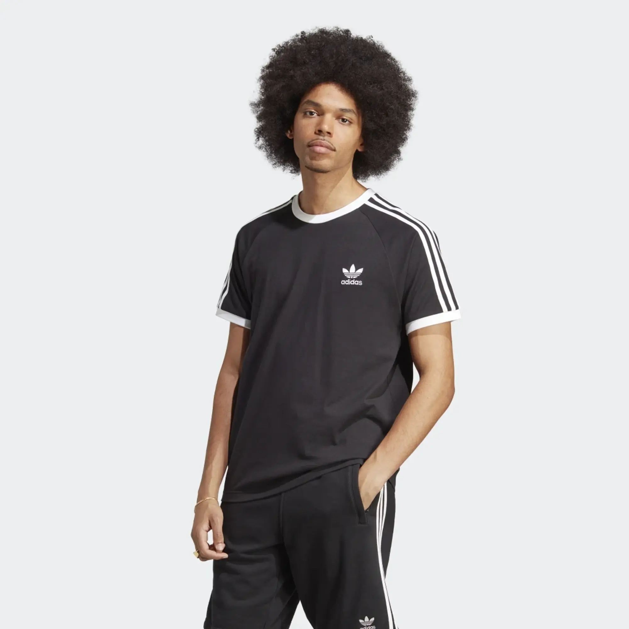 adidas Originals Adicolor Classics 3-Stripes T-Shirt, Black