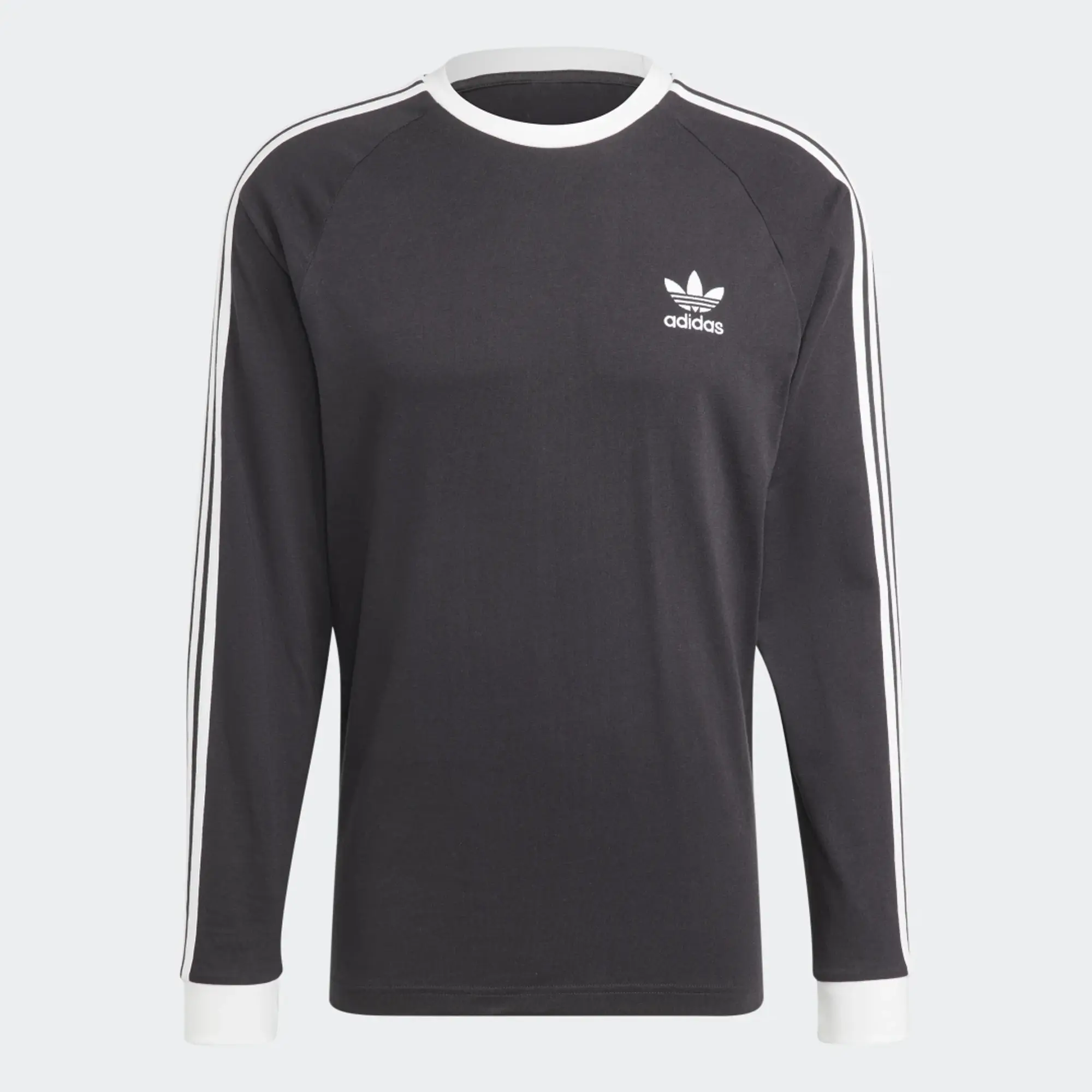 Adidas Originals 3-Stipe Long Sleeve T-Shirt In Black