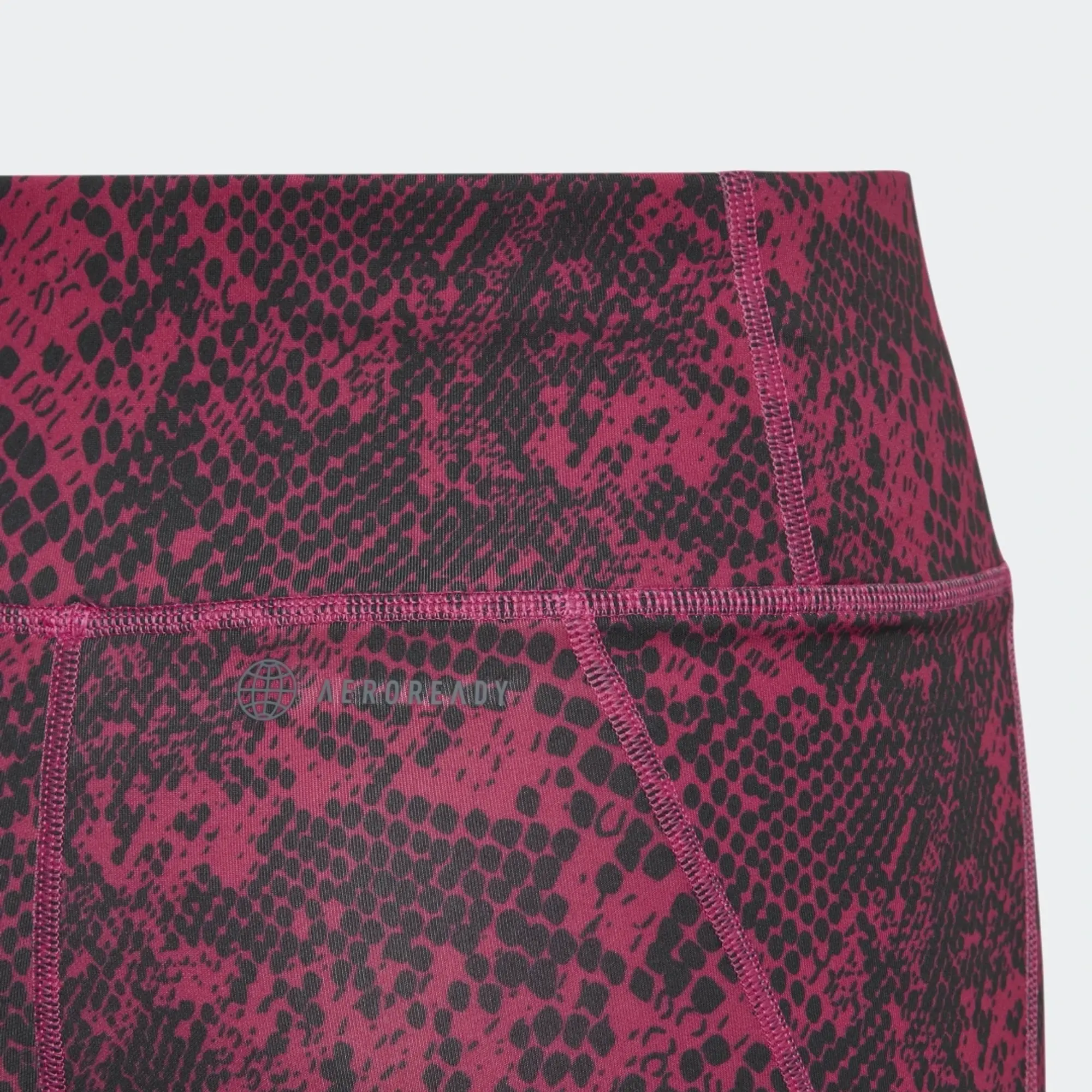 adidas Aeroready Animal-Print Optime 7/8 High-Rise Pocket Gym Legging Girls - White