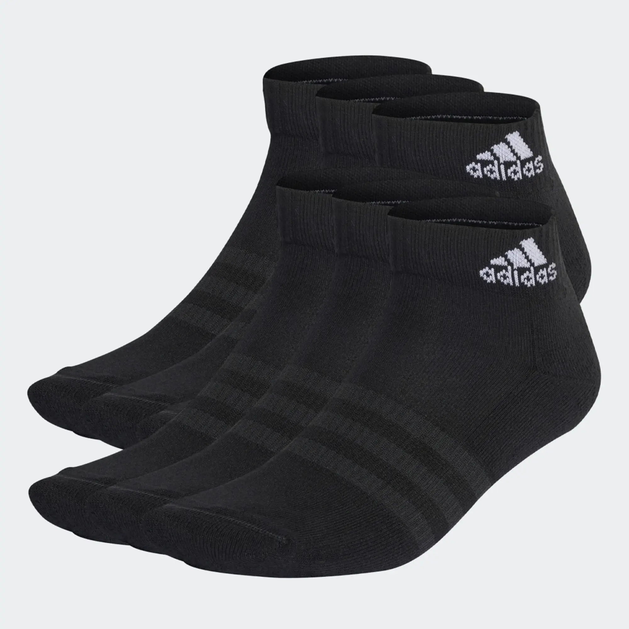 Adidas Performance Sushioned Sportswear 6 Pack Ankle Socks In Black