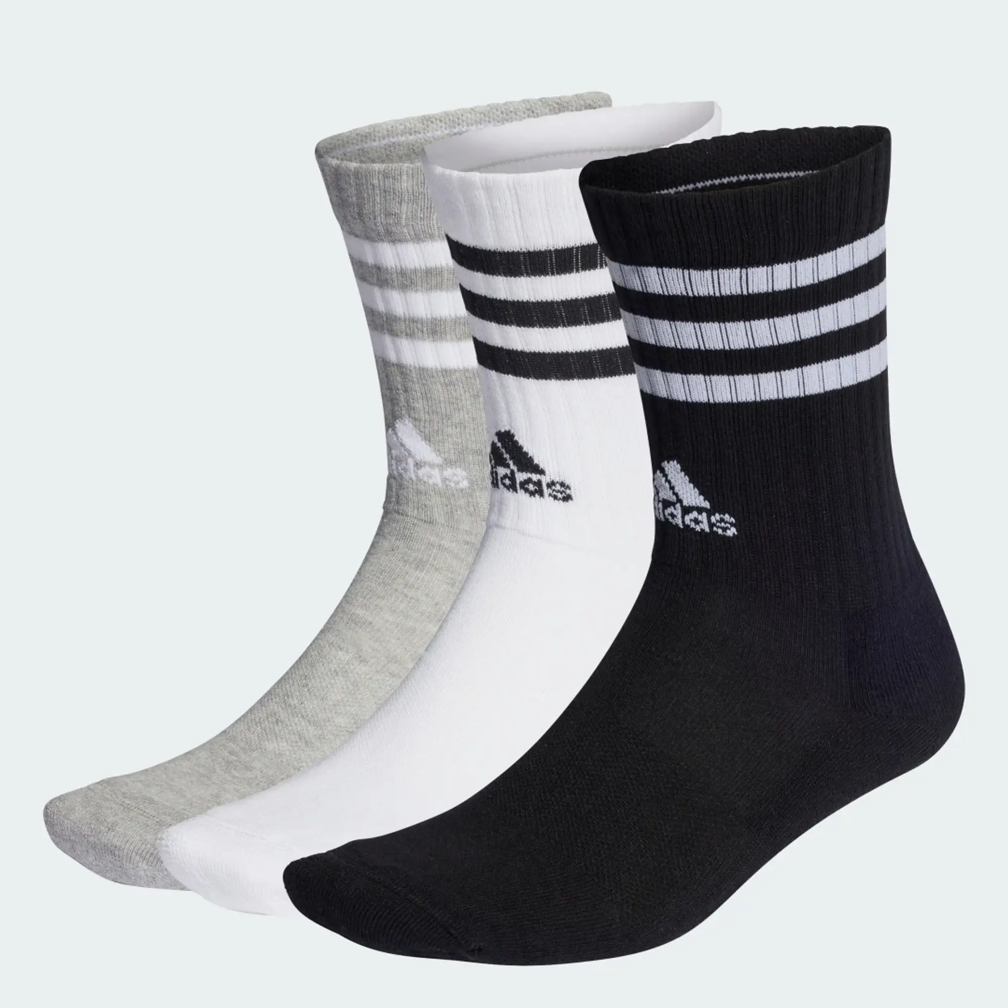 adidas multi kids stripe crew socks 3 pack