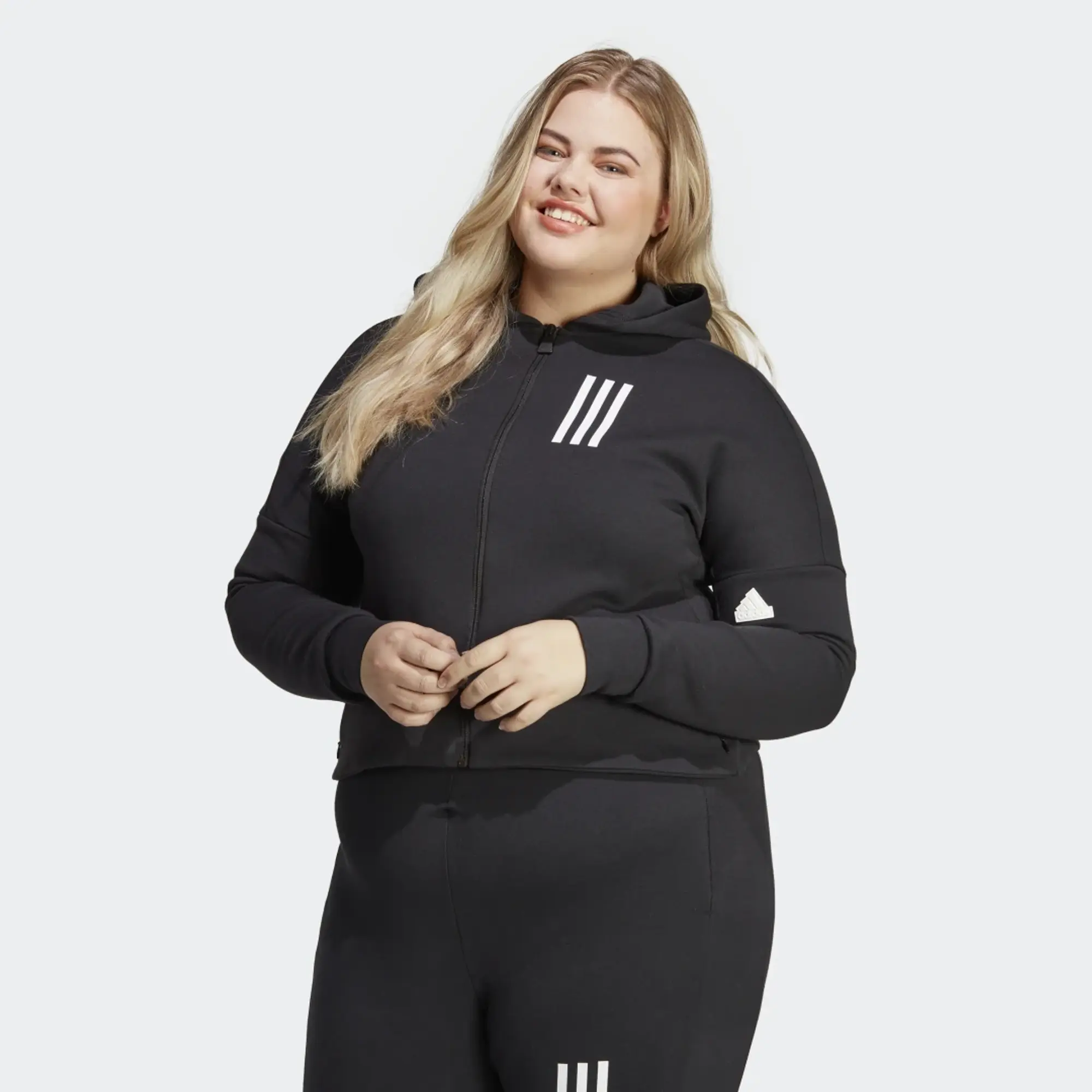 adidas Mission Victory Slim Fit Full Zip Hoodie Plus Size IC8726 FOOTY.COM