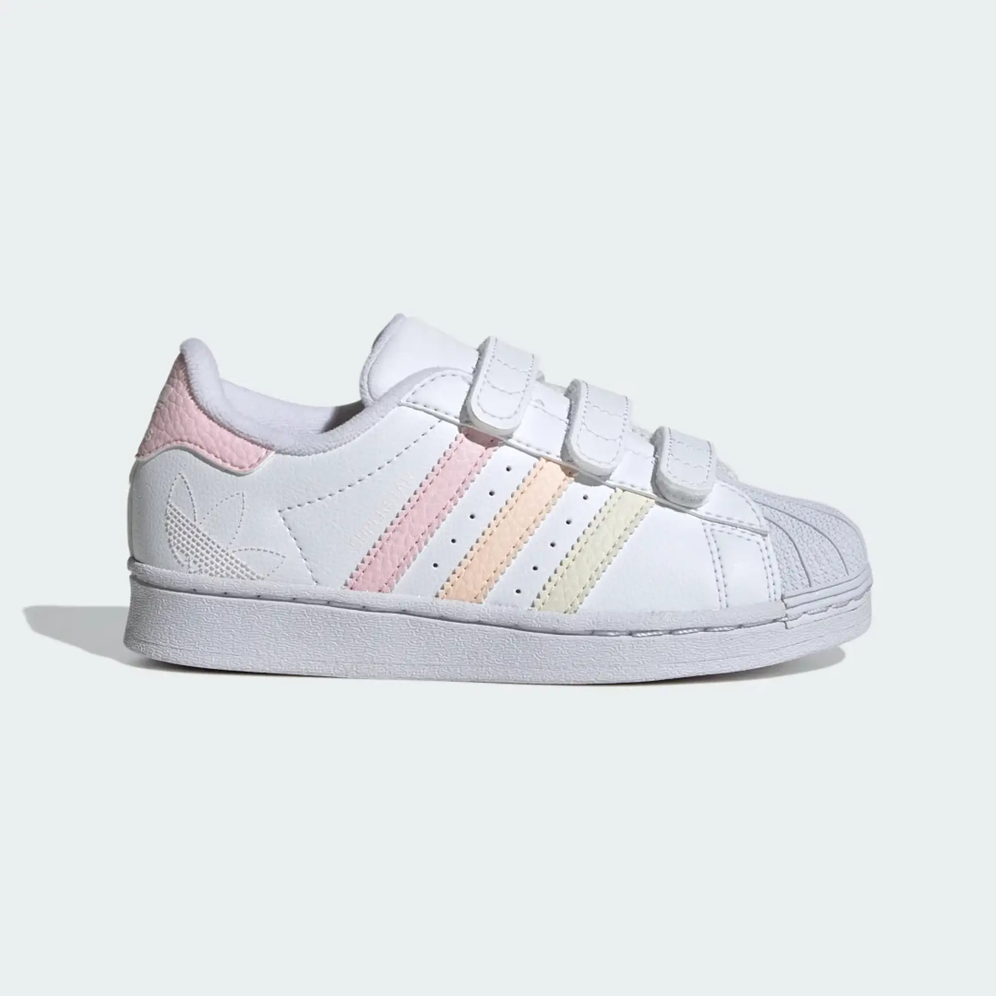 adidas white multi superstar v Girls Junior trainers