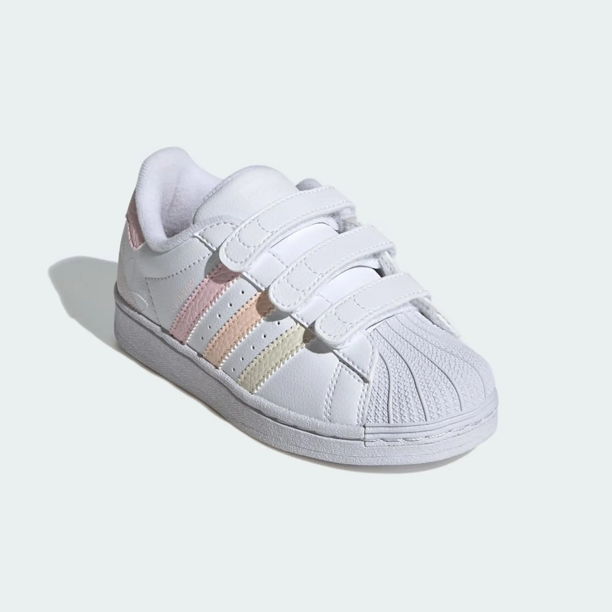 adidas white multi superstar v Girls Junior trainers