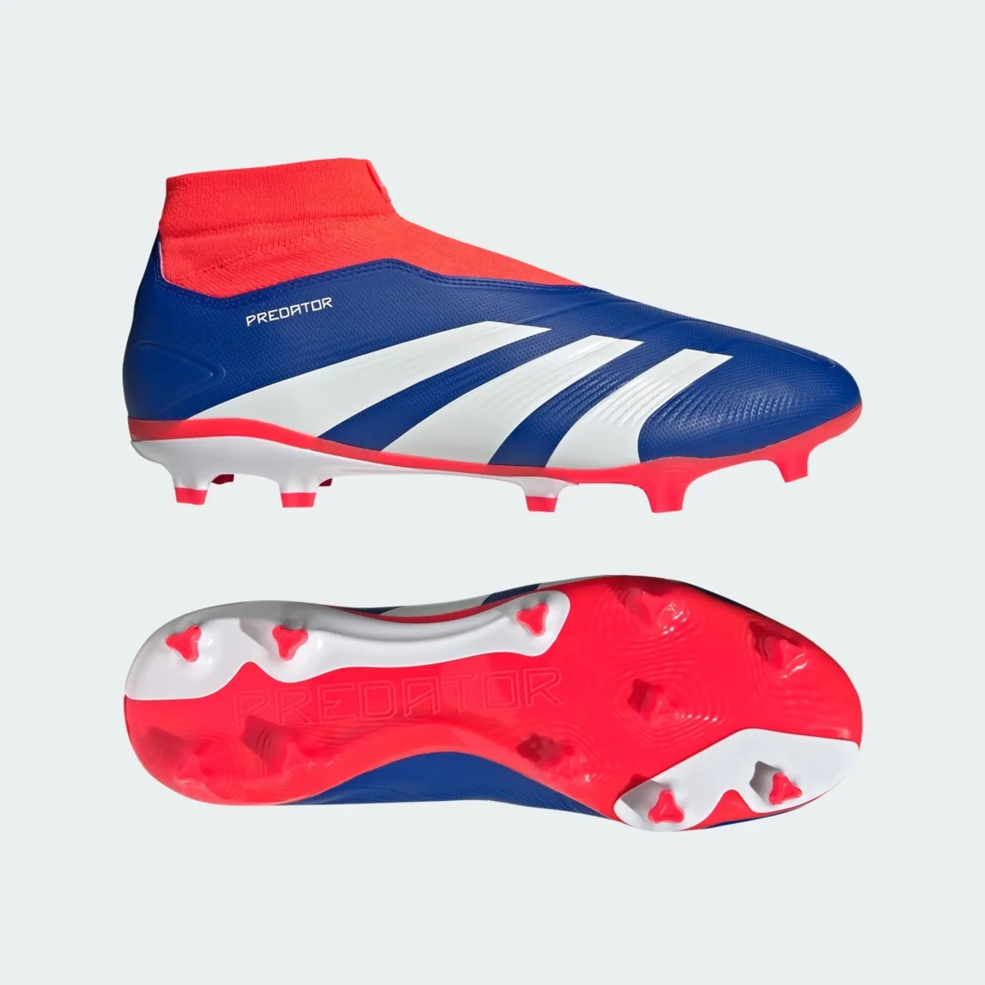 Adidas Predator League Laceless Fg Advancement - Lucid Blue/Footwear White/Solar Red - ['Blue']