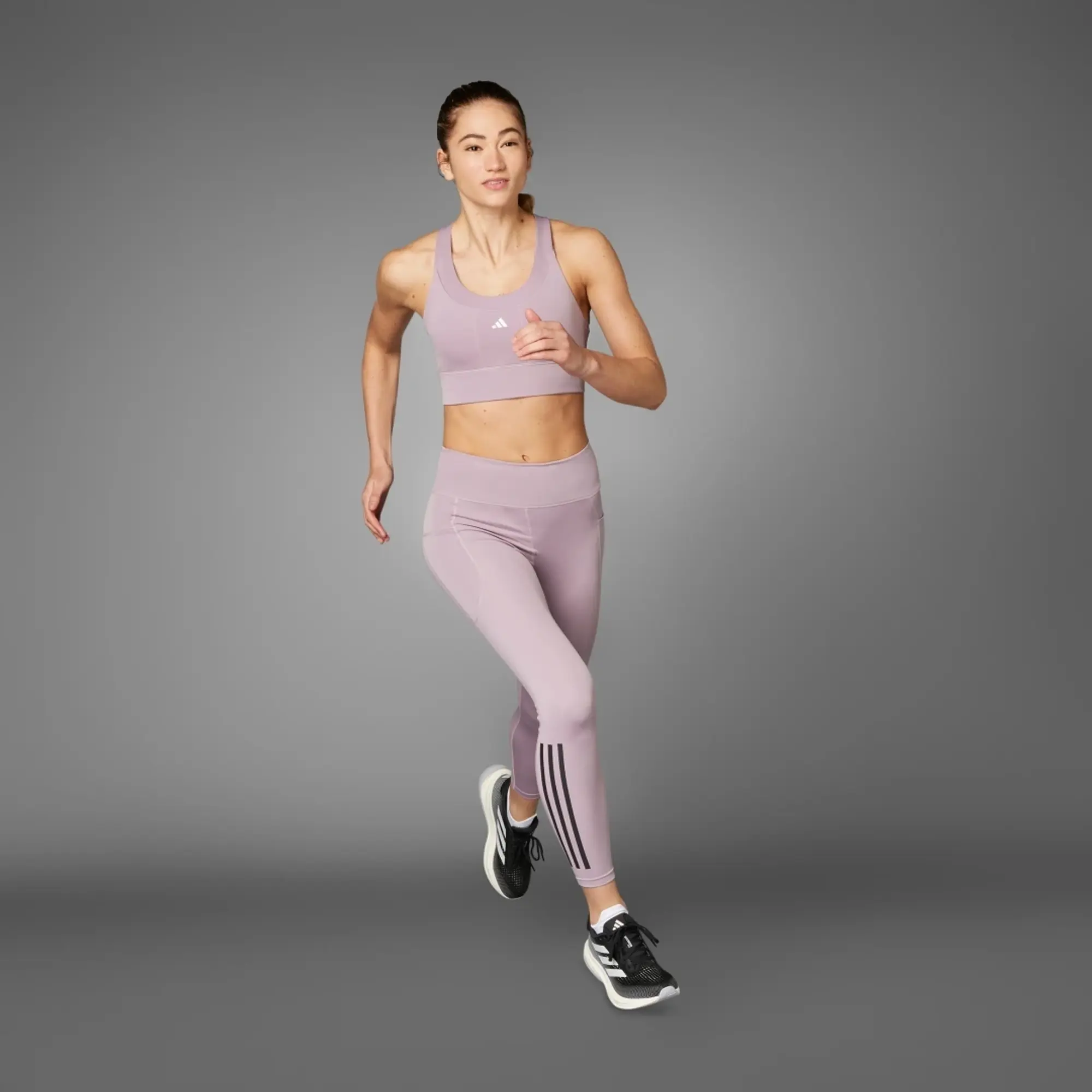 Adidas Dailyrun 3 Stripes 7/8 Leggings  - White