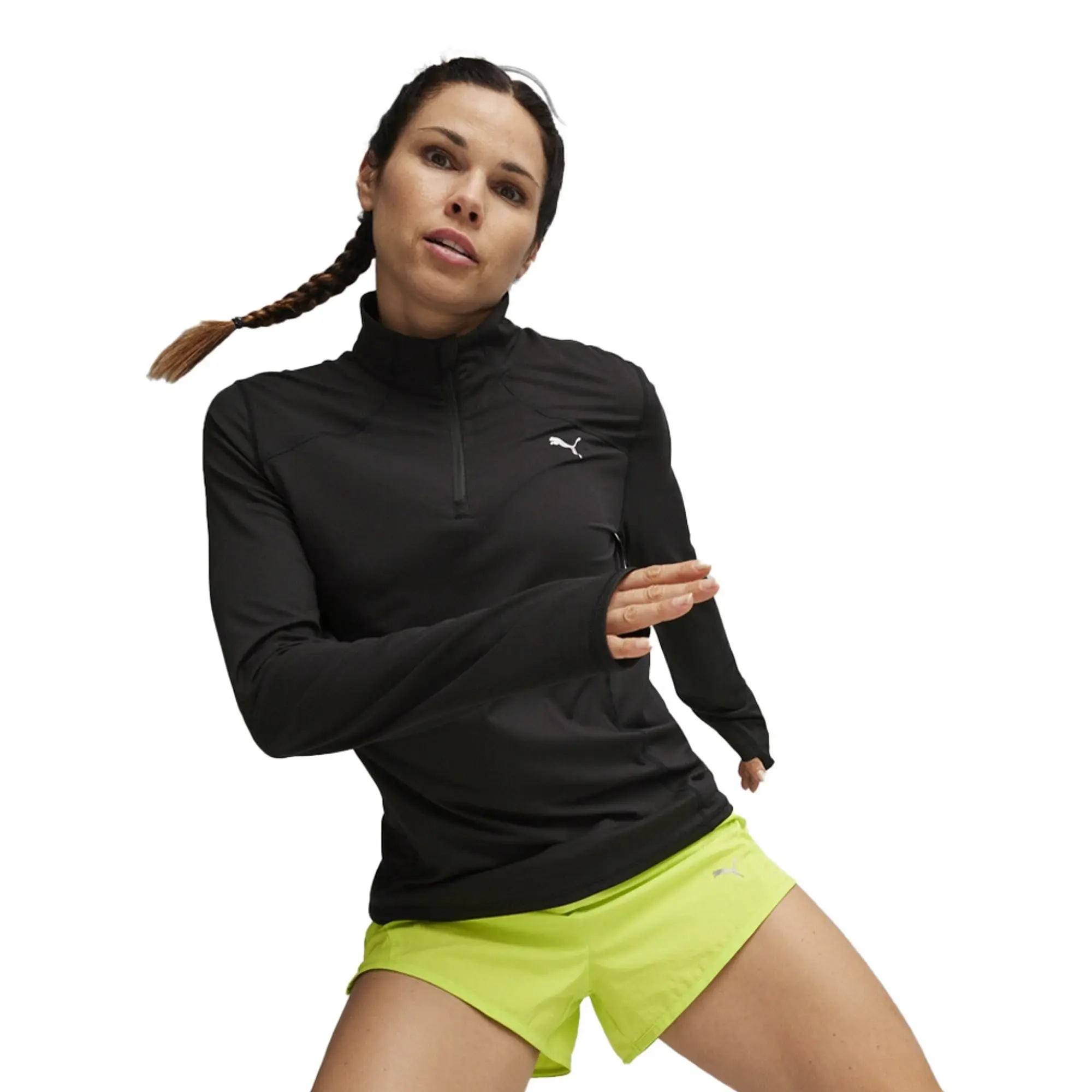 Puma Run CLOUDSPUN Quarter Zip Women s Top SS24 524963 01 FOOTY.COM