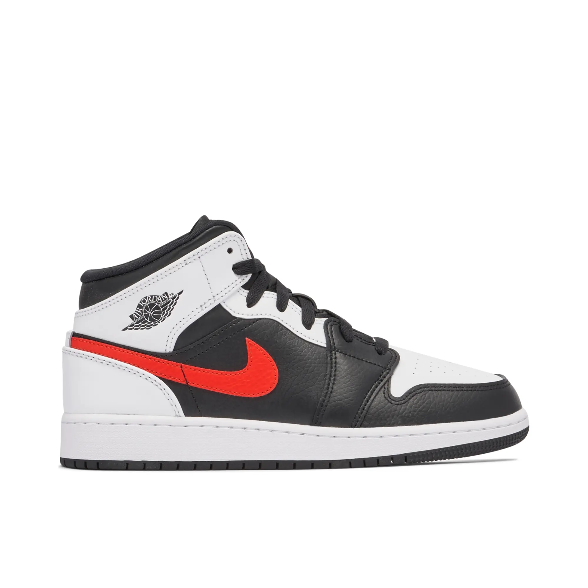 Nike Jordan Jordan 1 Mid Black Chile Red White (Gs)