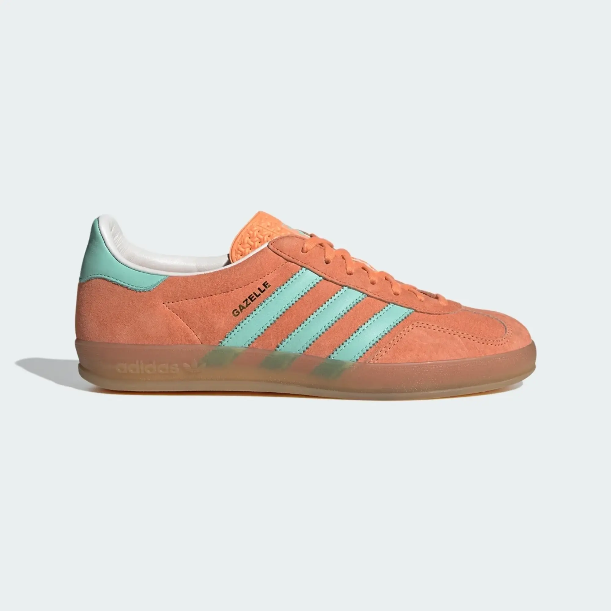 Adidas Originals Gazelle Indoor Trainers In Orange And Mint-Multi