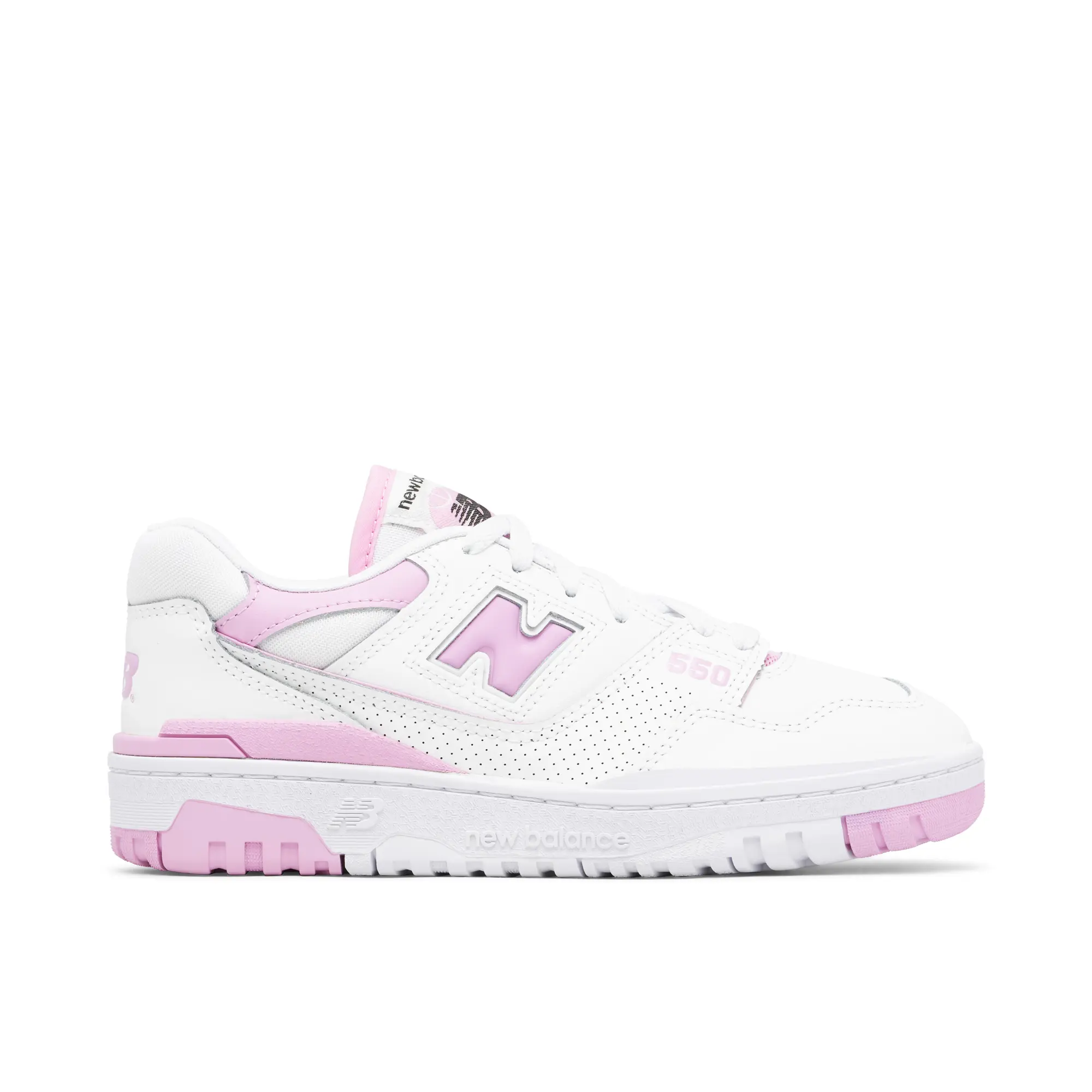 New Balance Womens 550 Trainer - White / Baby Pink / White