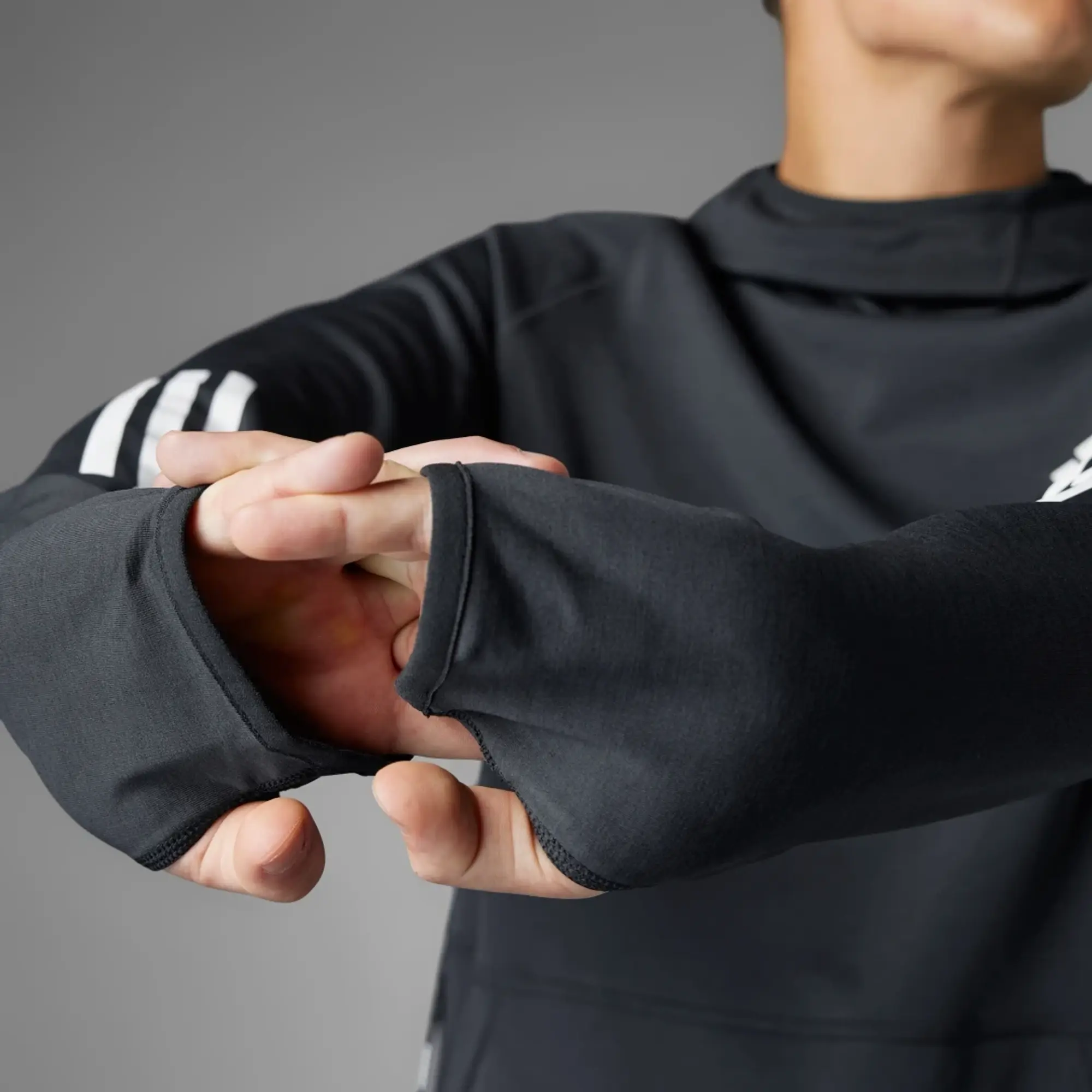 adidas Men Own the Run 3 Stripes Hoodie