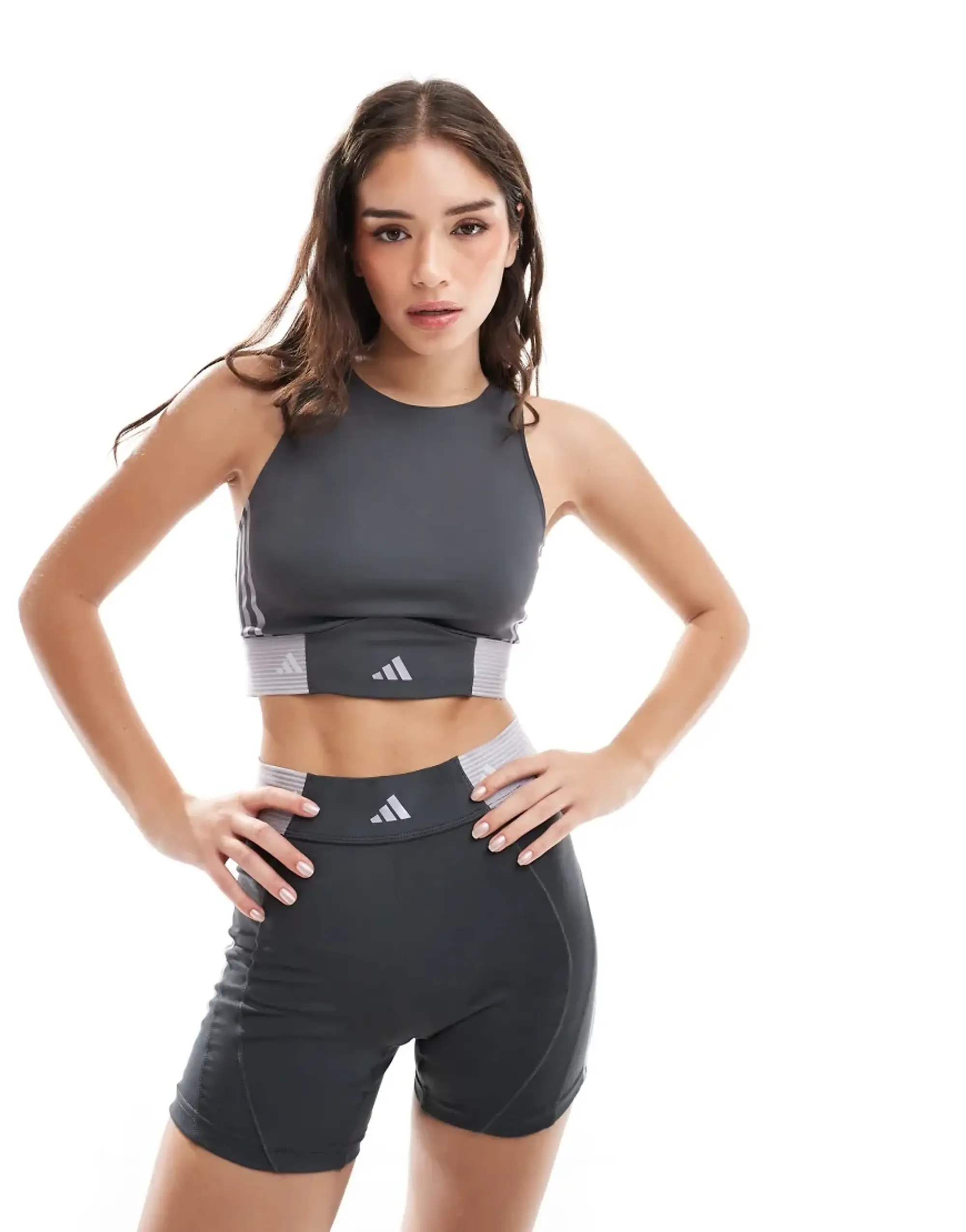 Adidas Training Hyperglam Tank Top In Grey