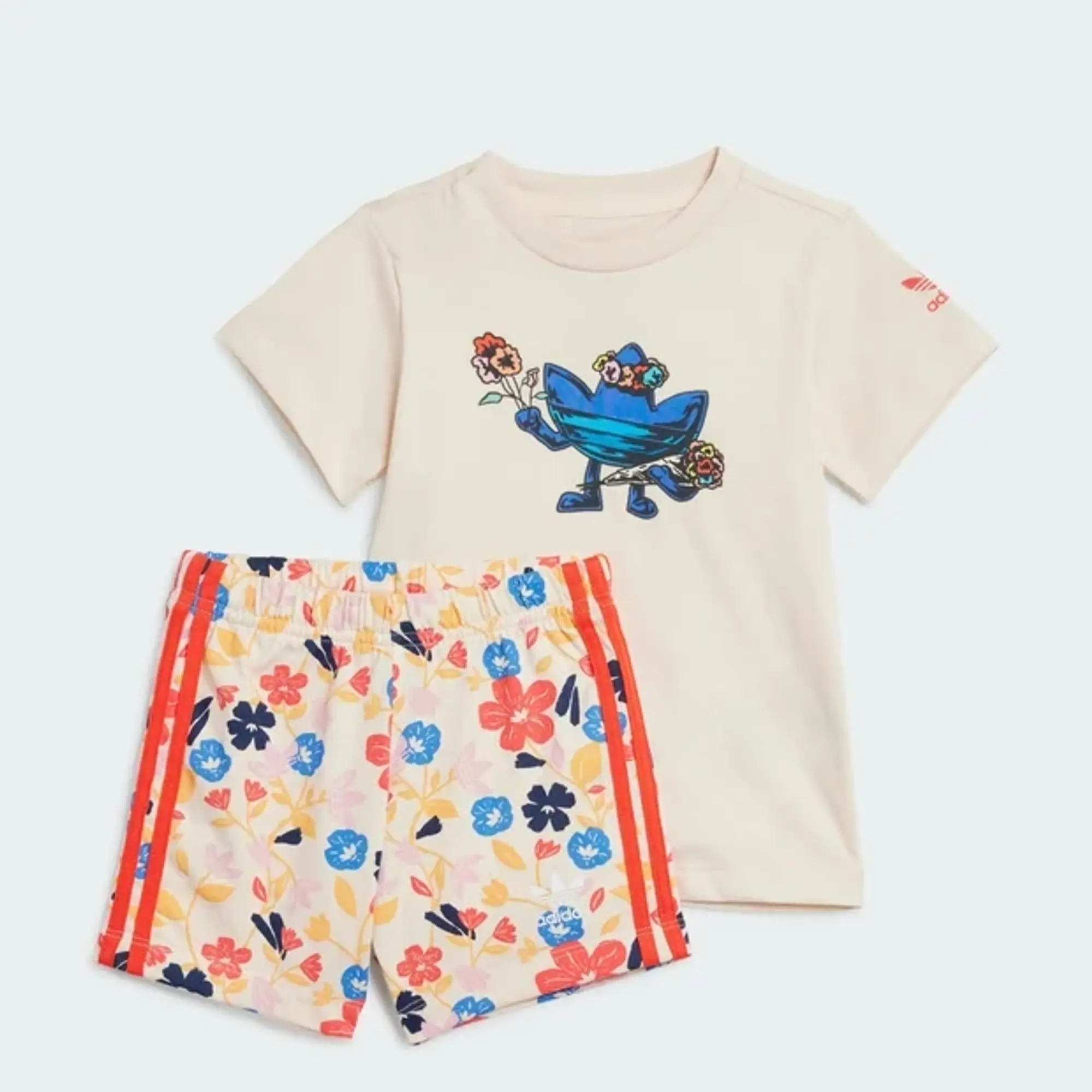 adidas Floral Short Tee Set
