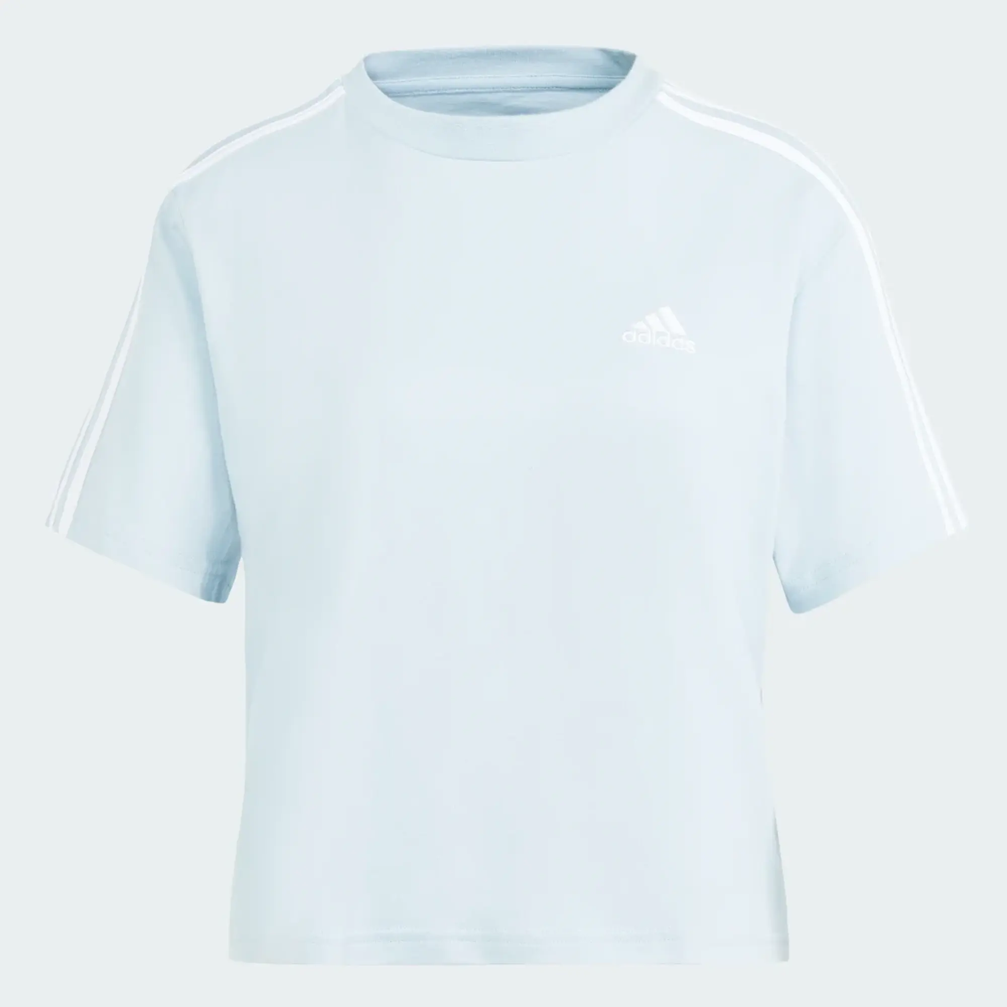 adidas 3S Crop T Shirt Womens - Blue