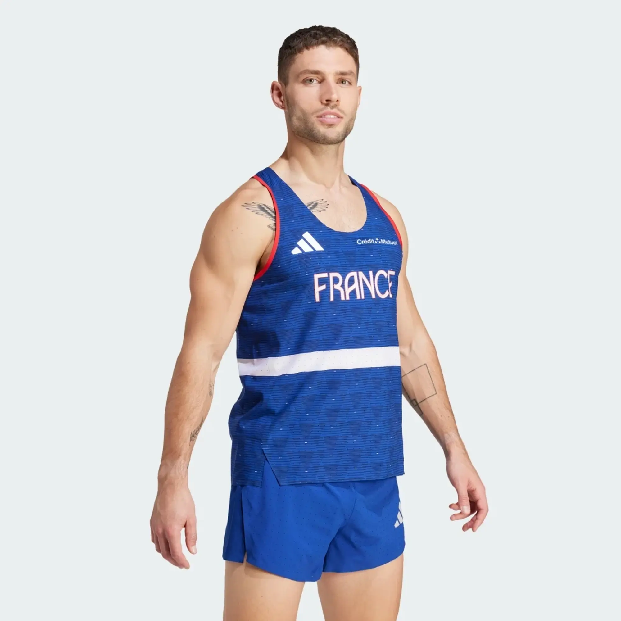 adidas Team France Vest - Semi Lucid Blue - Mens