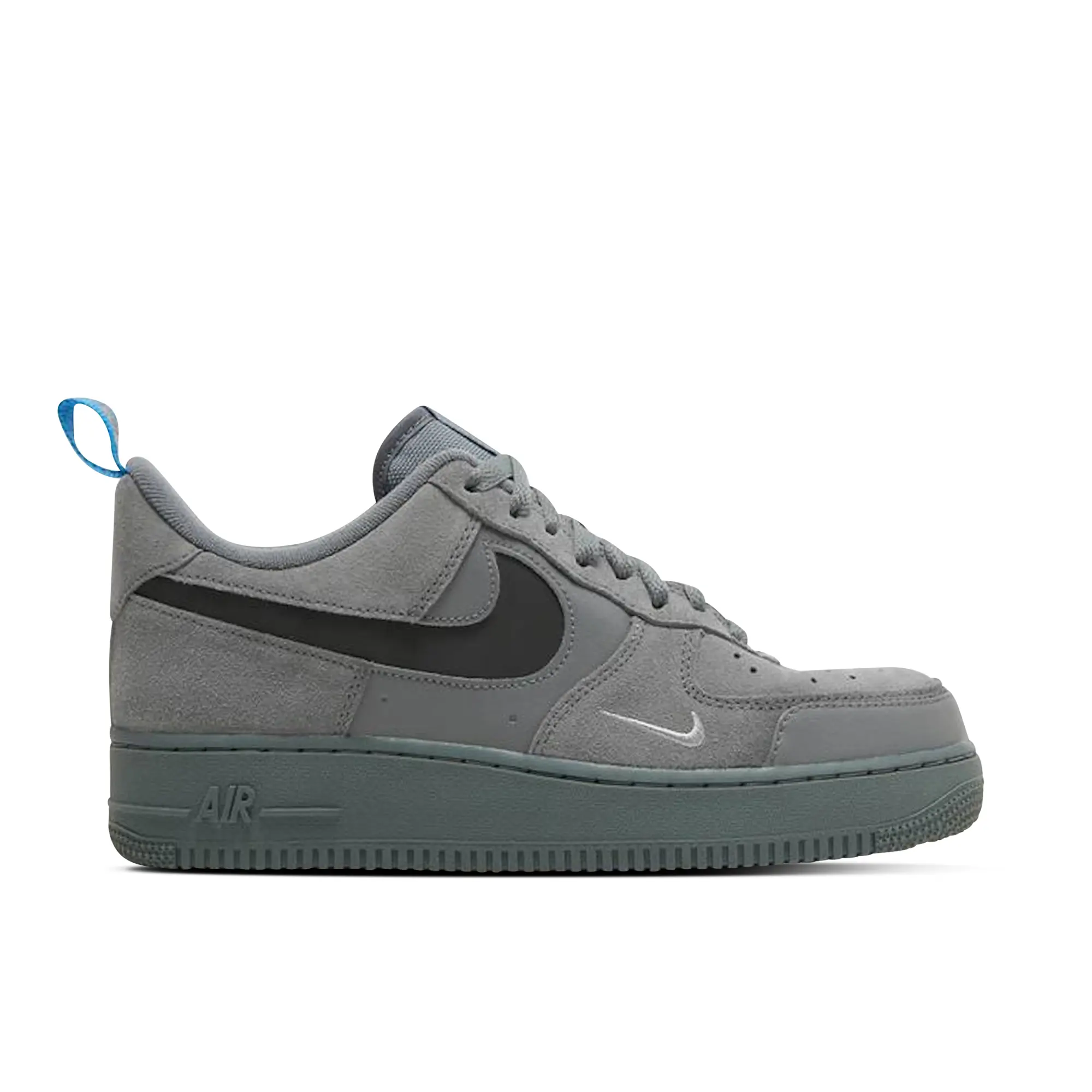 Nike Nike Air Force 1 Low Cut Out Swoosh Grey Black DO6709 002 FOOTY.COM