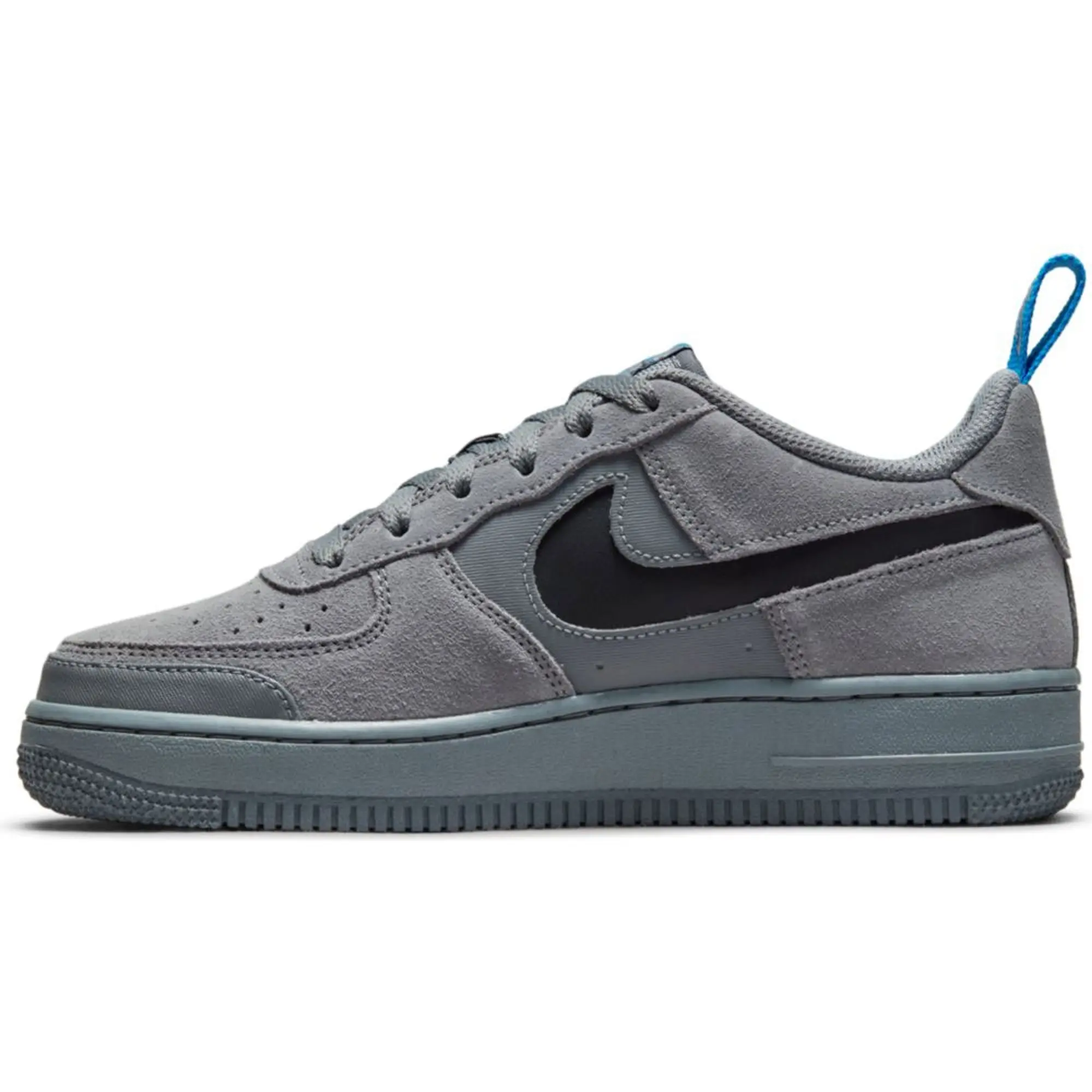 Nike Nike Air Force 1 Low Cut Out Swoosh Smoke Grey GS