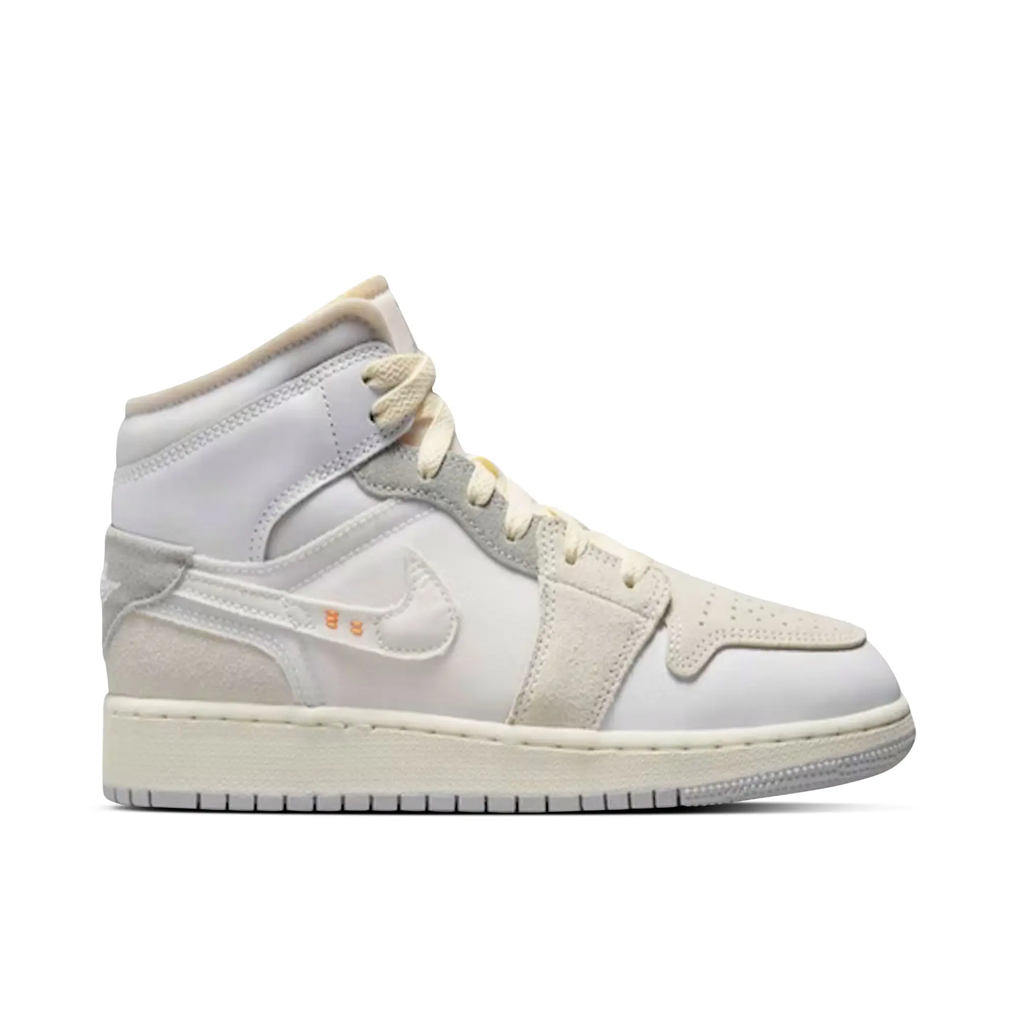Nike Jordan Air Jordan Air Jordan 1 Mid SE Craft Inside Out White Grey GS