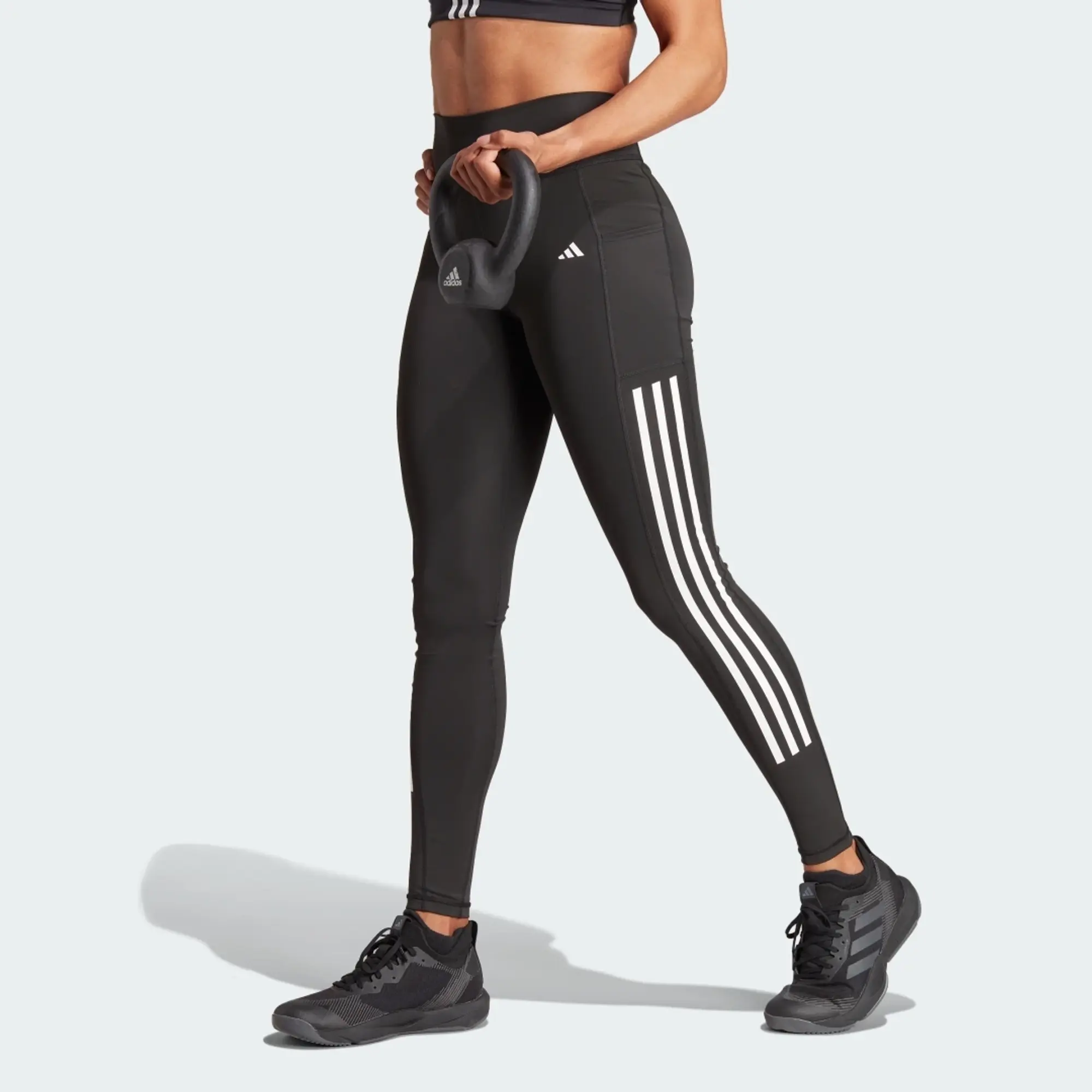 adidas Women Optime 3 Stripes Full Length Leggings