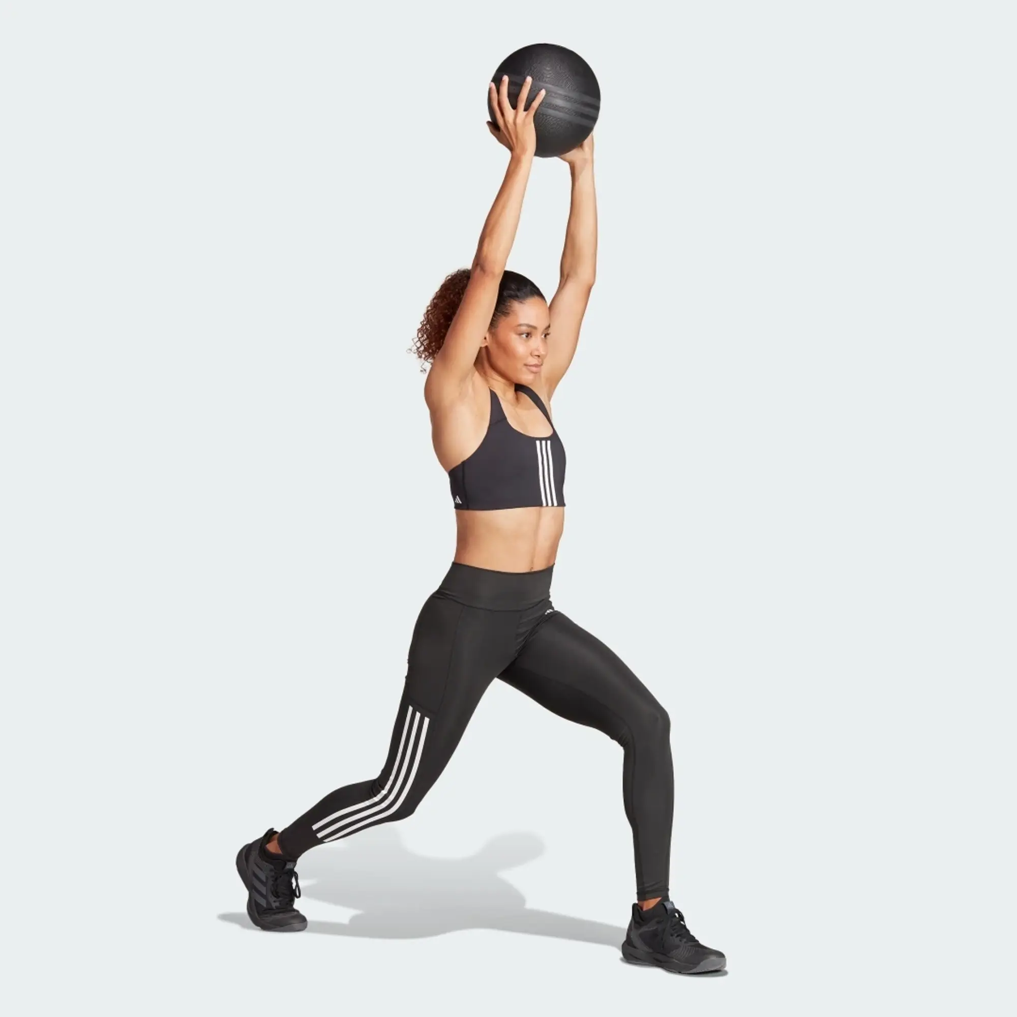 adidas Women Optime 3 Stripes Full Length Leggings