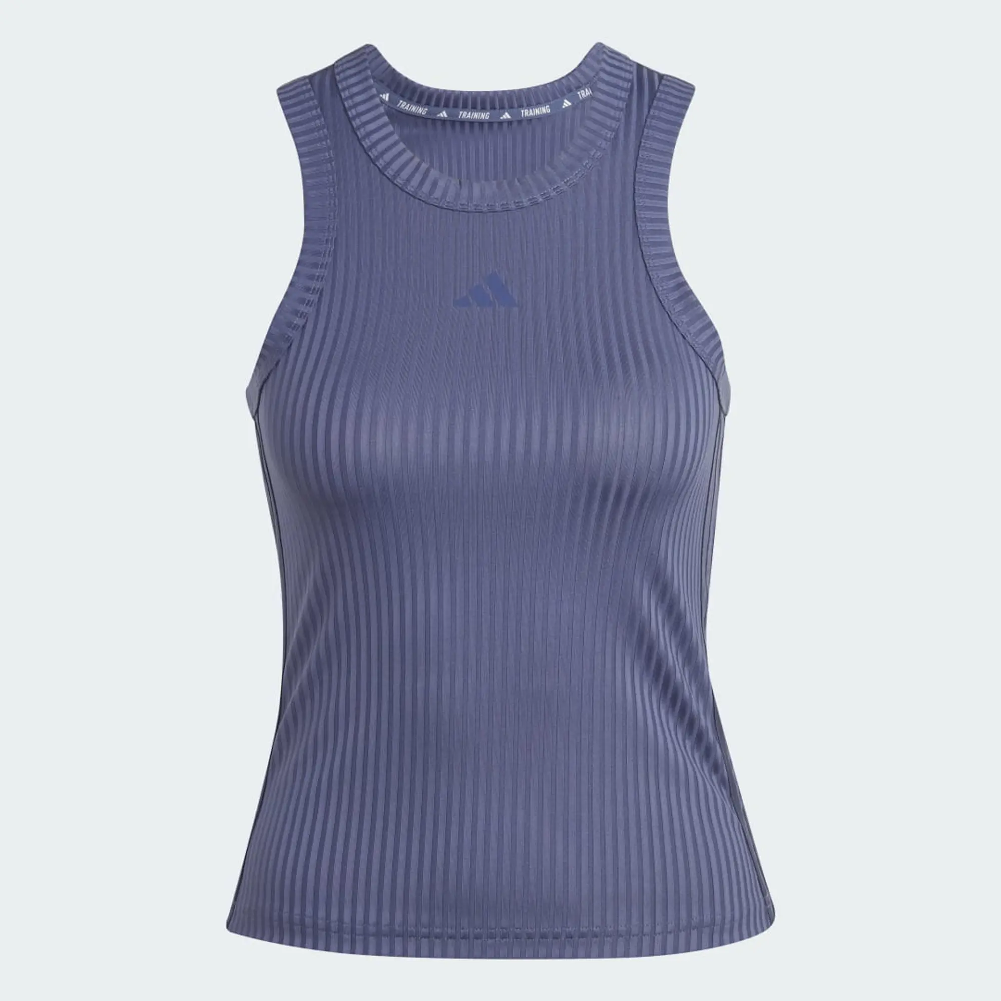 adidas All Gym Seasonal Rib Tight Fit Tonal 3-Stripes Tank Top