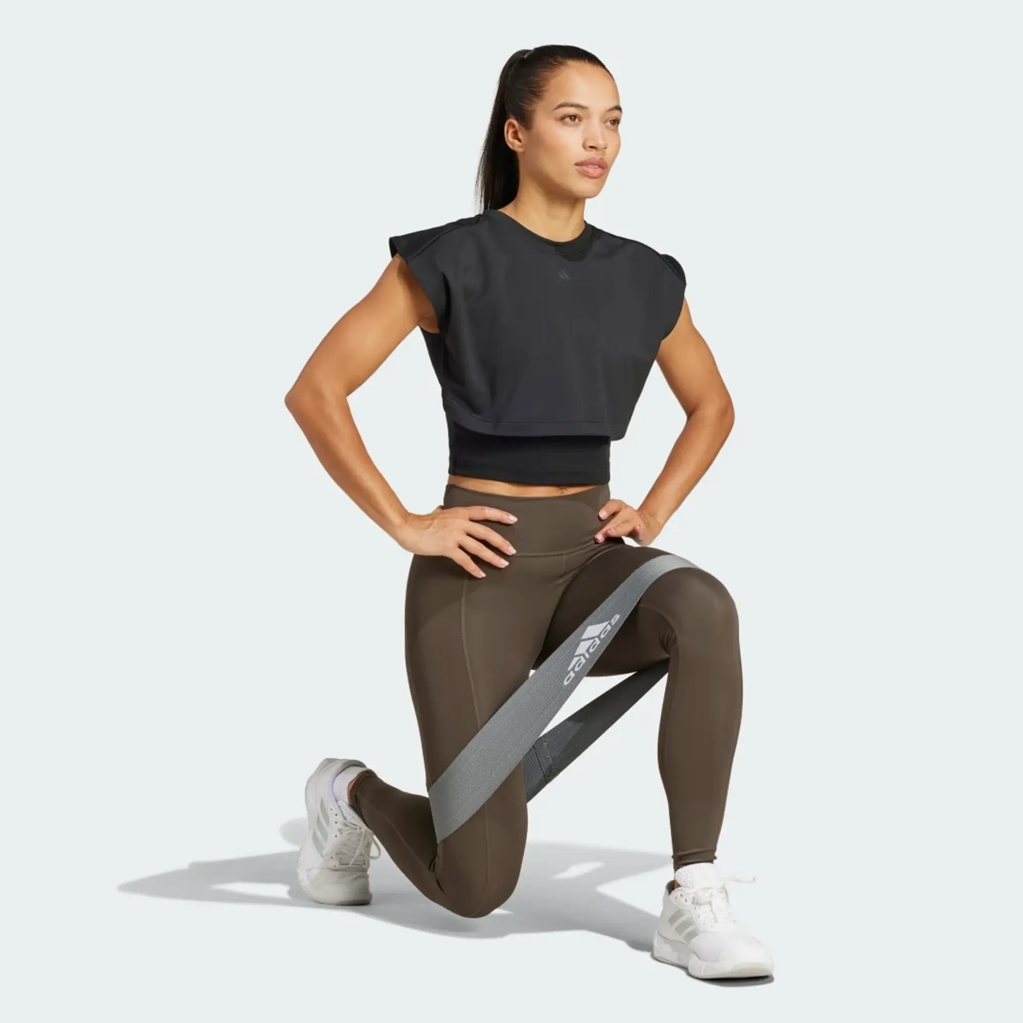 adidas Women's Optime Full-Length Leggings - Shadow Olive - XS - Green